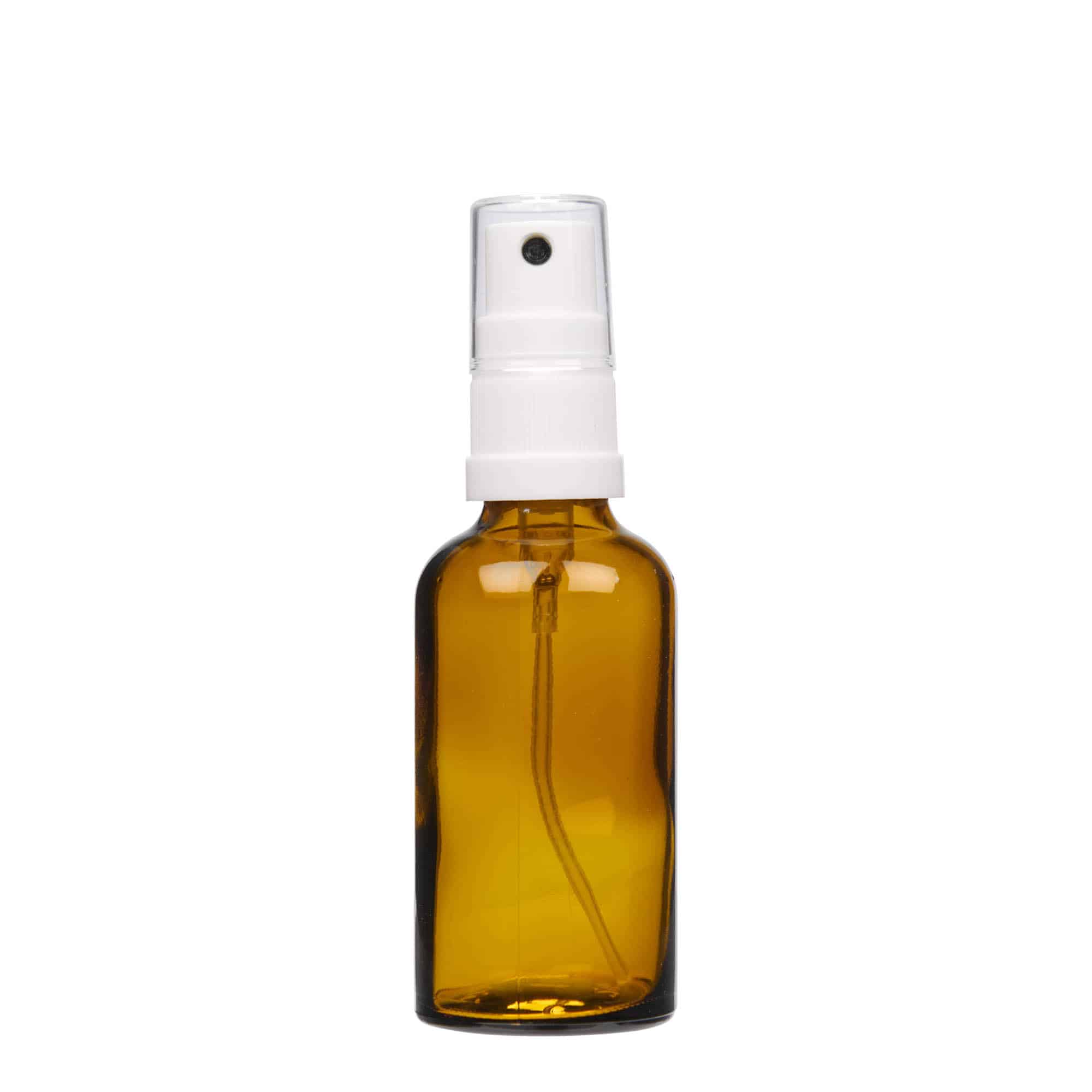 50 ml rozprašovací lahvička lékařská, sklo, hnědá, hrdlo: DIN 18