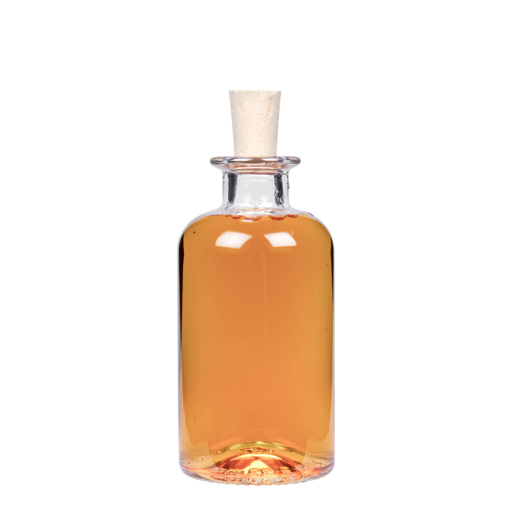 250 ml lékárenská skleněná láhev, hrdlo: korek