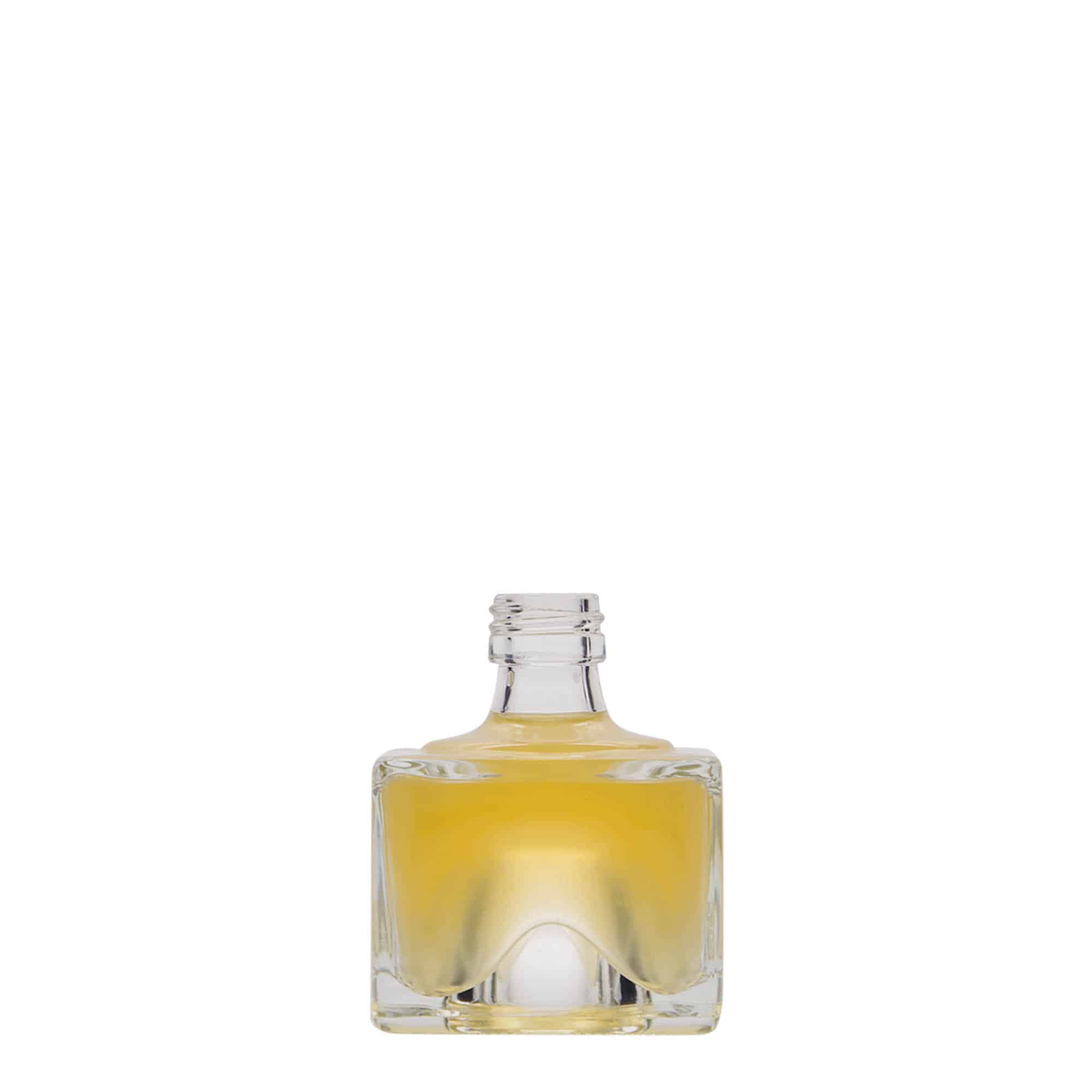 Skleněná lahev 40 ml 'Cocolores', čtvercová, uzávěr: PP 18