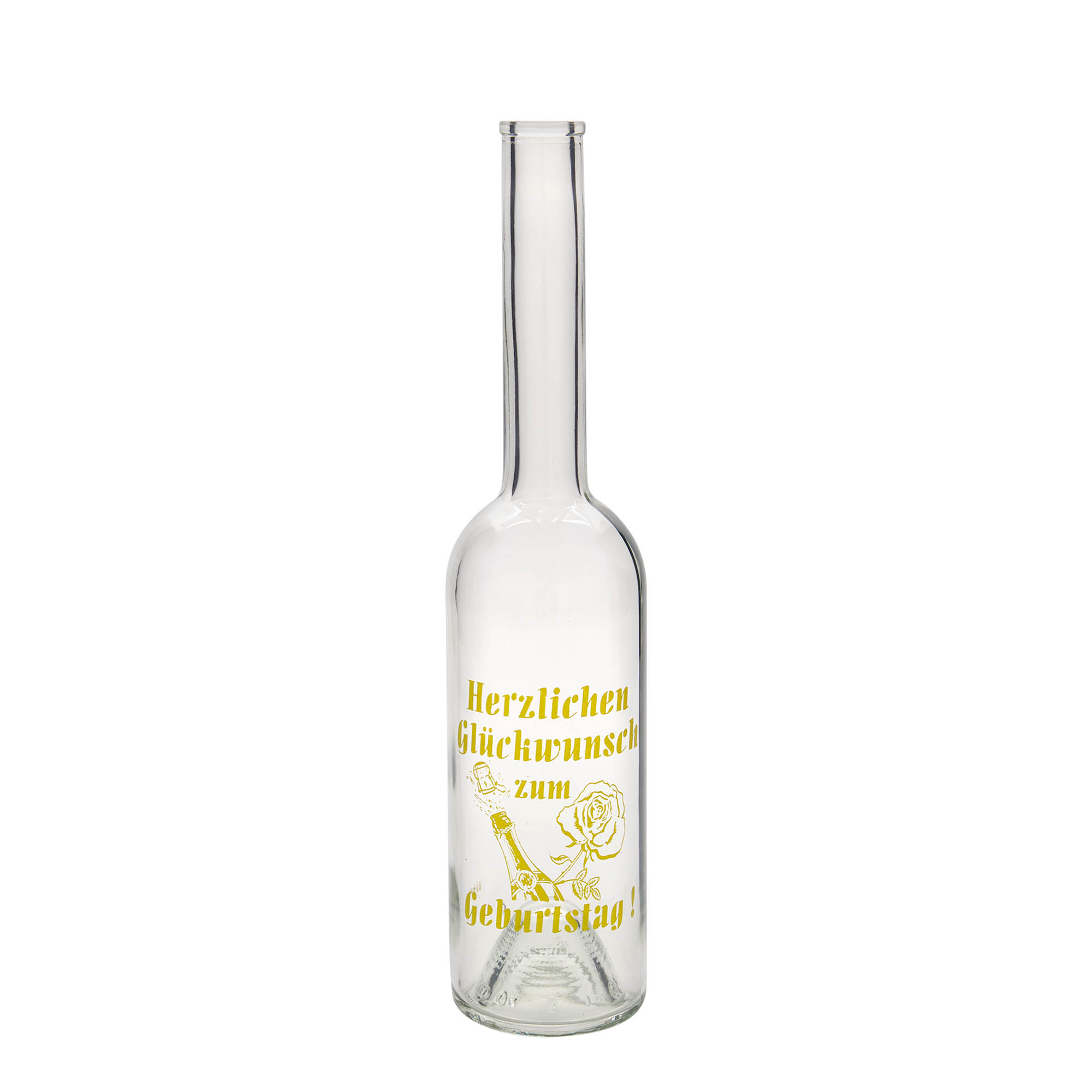 500 ml skleněná láhev 'Opera', motiv: jablko, hrdlo: korek