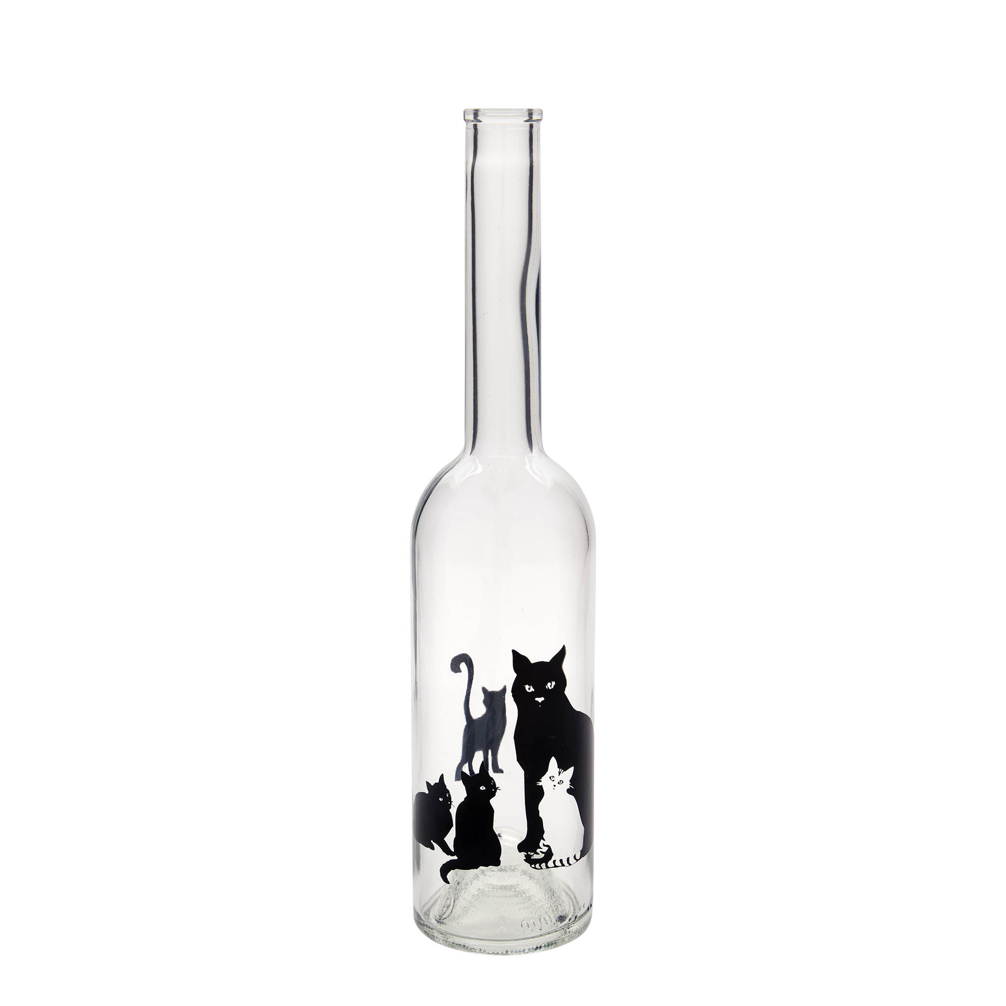 500 ml skleněná láhev 'Opera', motiv: kočky, hrdlo: korek 500 ml skleněná láhev 'Opera', motiv: kočky, hrdlo: korek