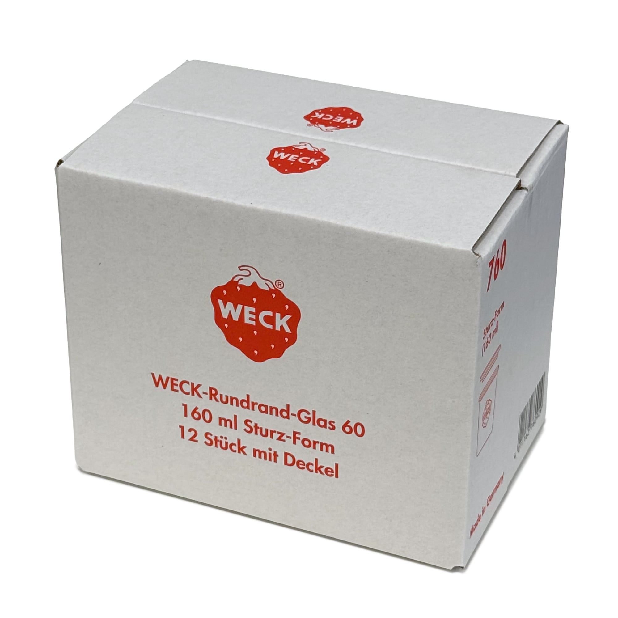 12x 160 ml WECK zavařovací sklenice se skleněným víčkem RR 60