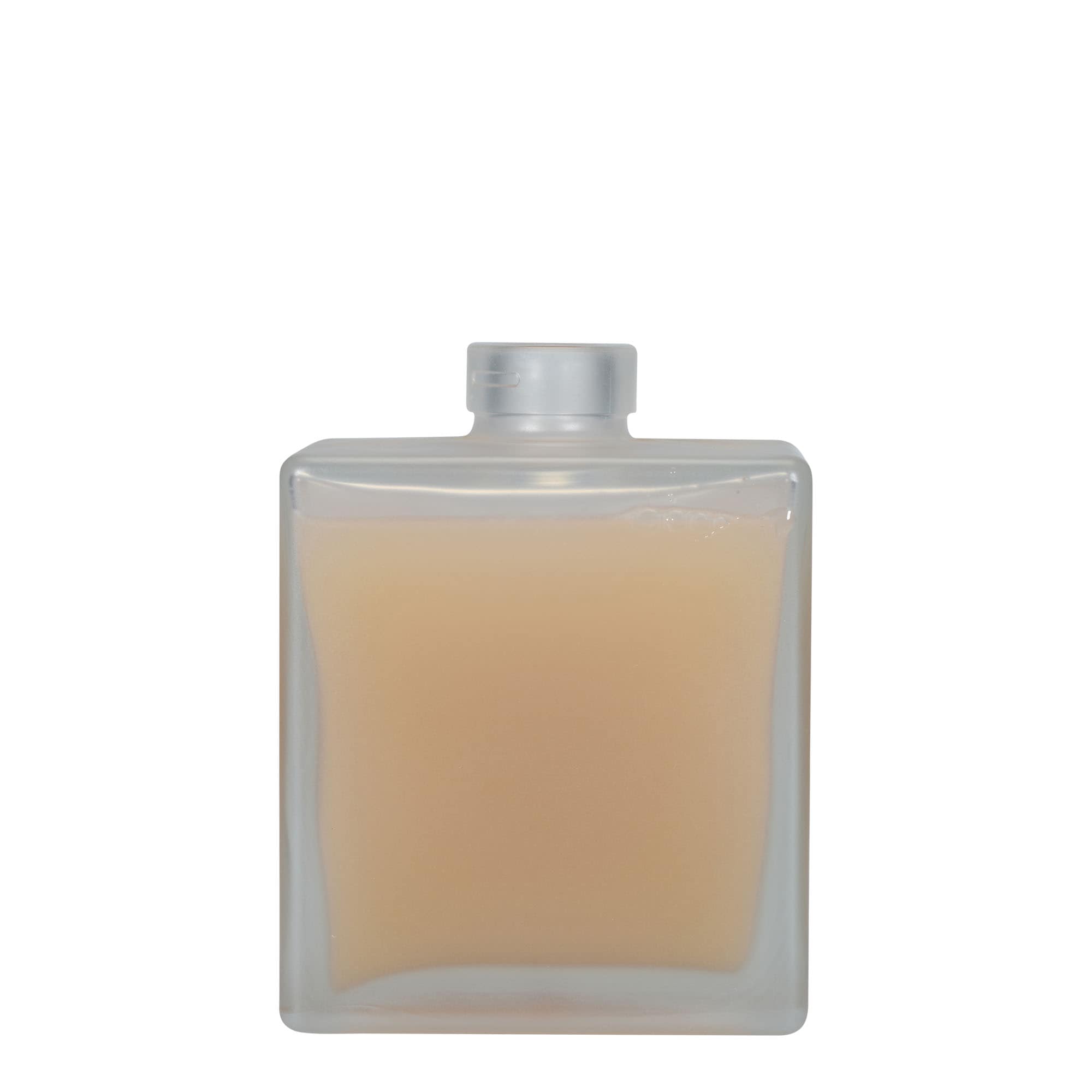 500 ml skleněná láhev 'Cube', čtvercová, matná, hrdlo: korek
