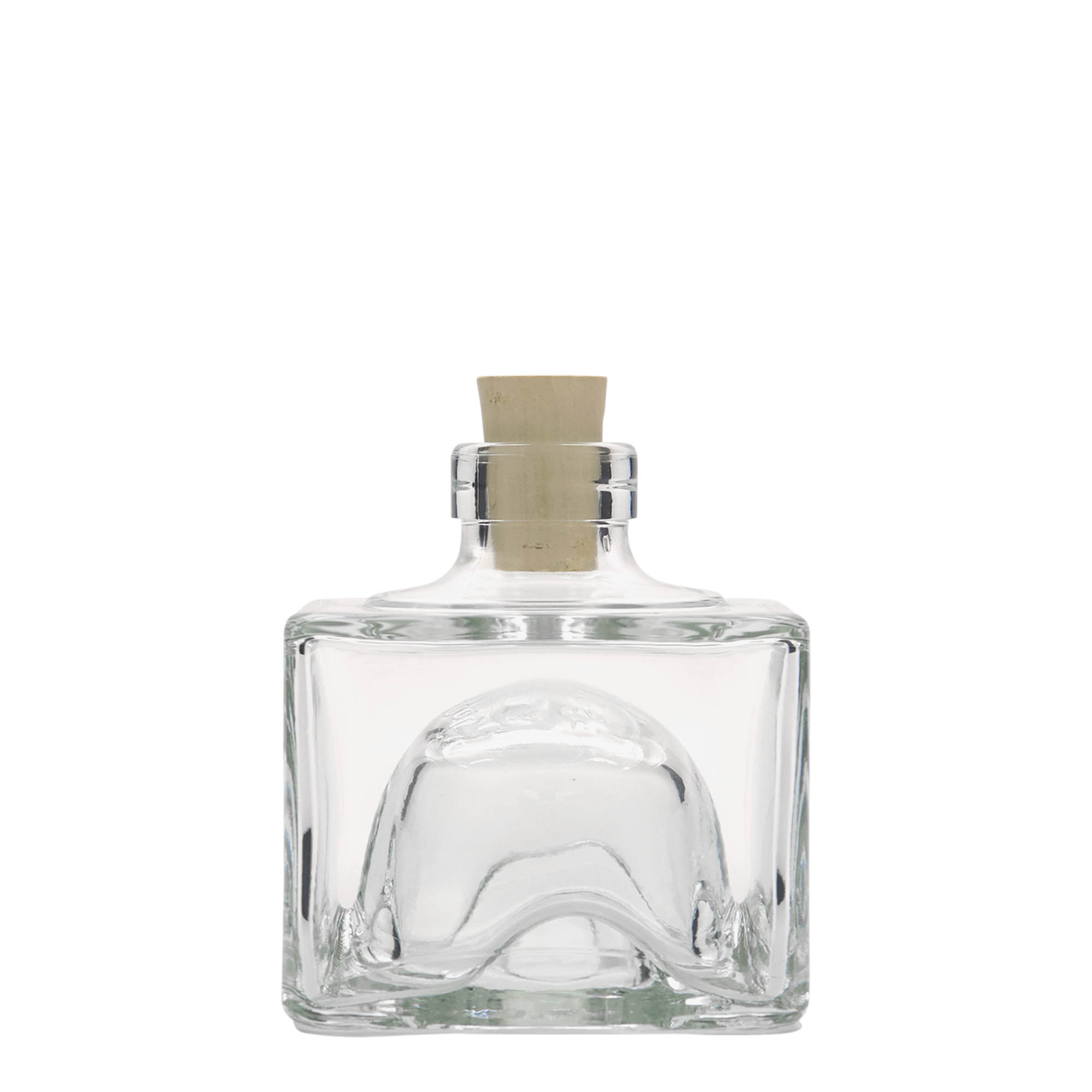 200 ml skleněná láhev 'Cocolores', čtvercová, hrdlo: korek
