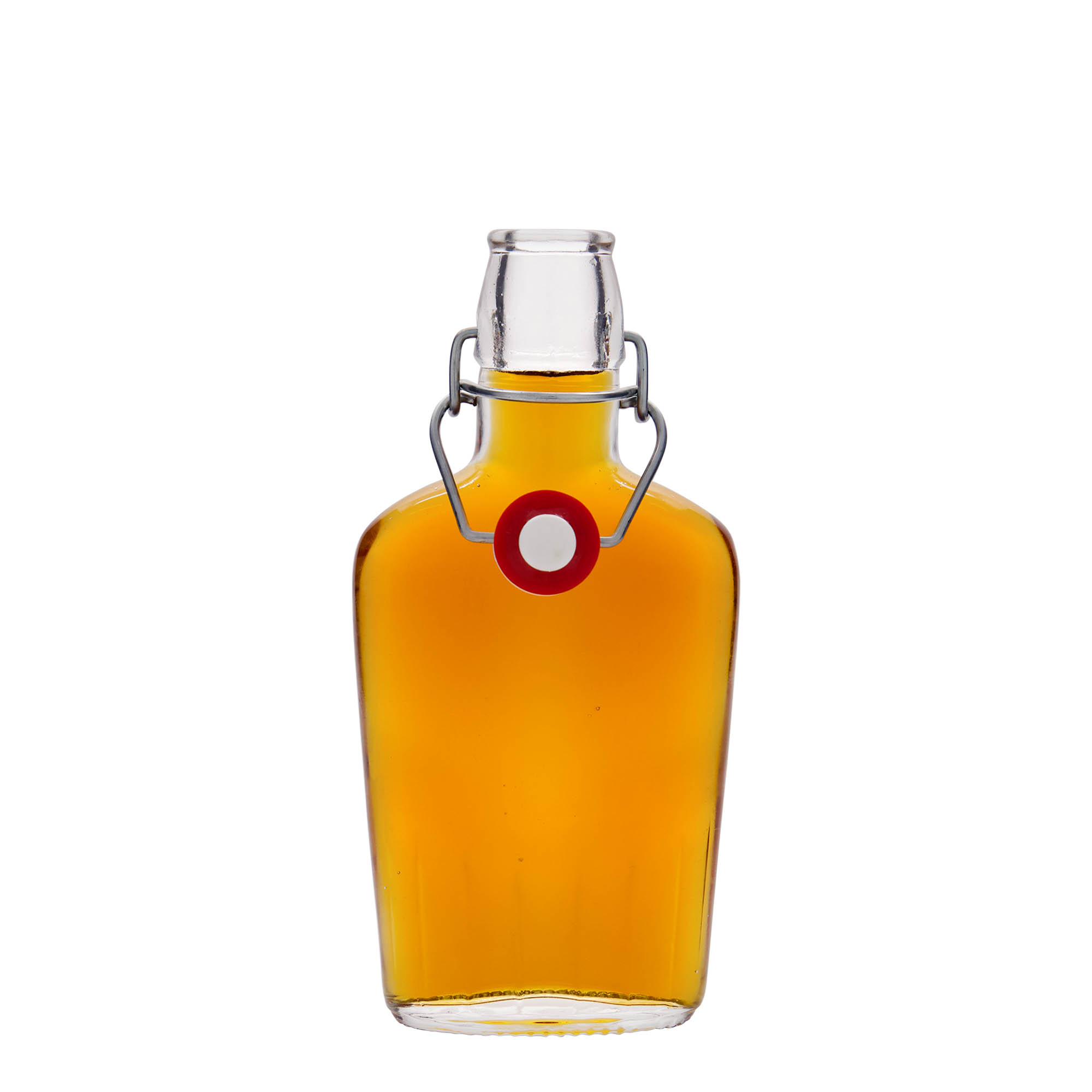 250 ml skleněná láhev 'Fiaschetta', oválná, hrdlo: uzávěr s pákou