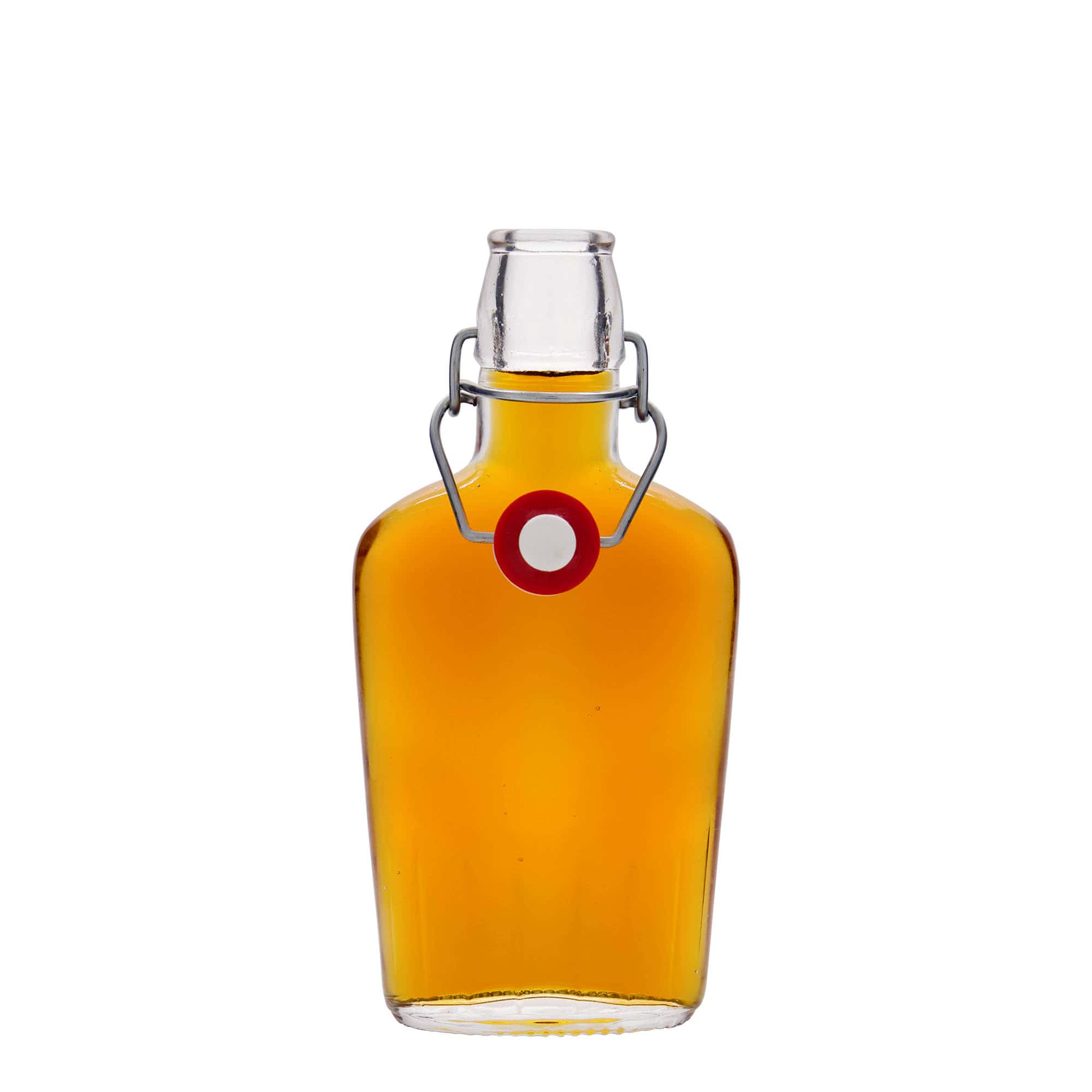 250 ml skleněná láhev „Fiaschetta“, oválná, hrdlo: uzávěr s pákou