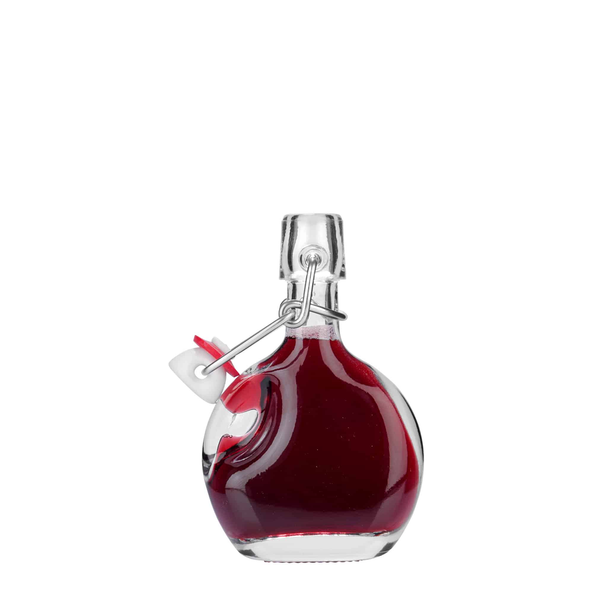 40 ml skleněná lahvička 'Lukas', oválná, hrdlo: závěsný uzávěr
