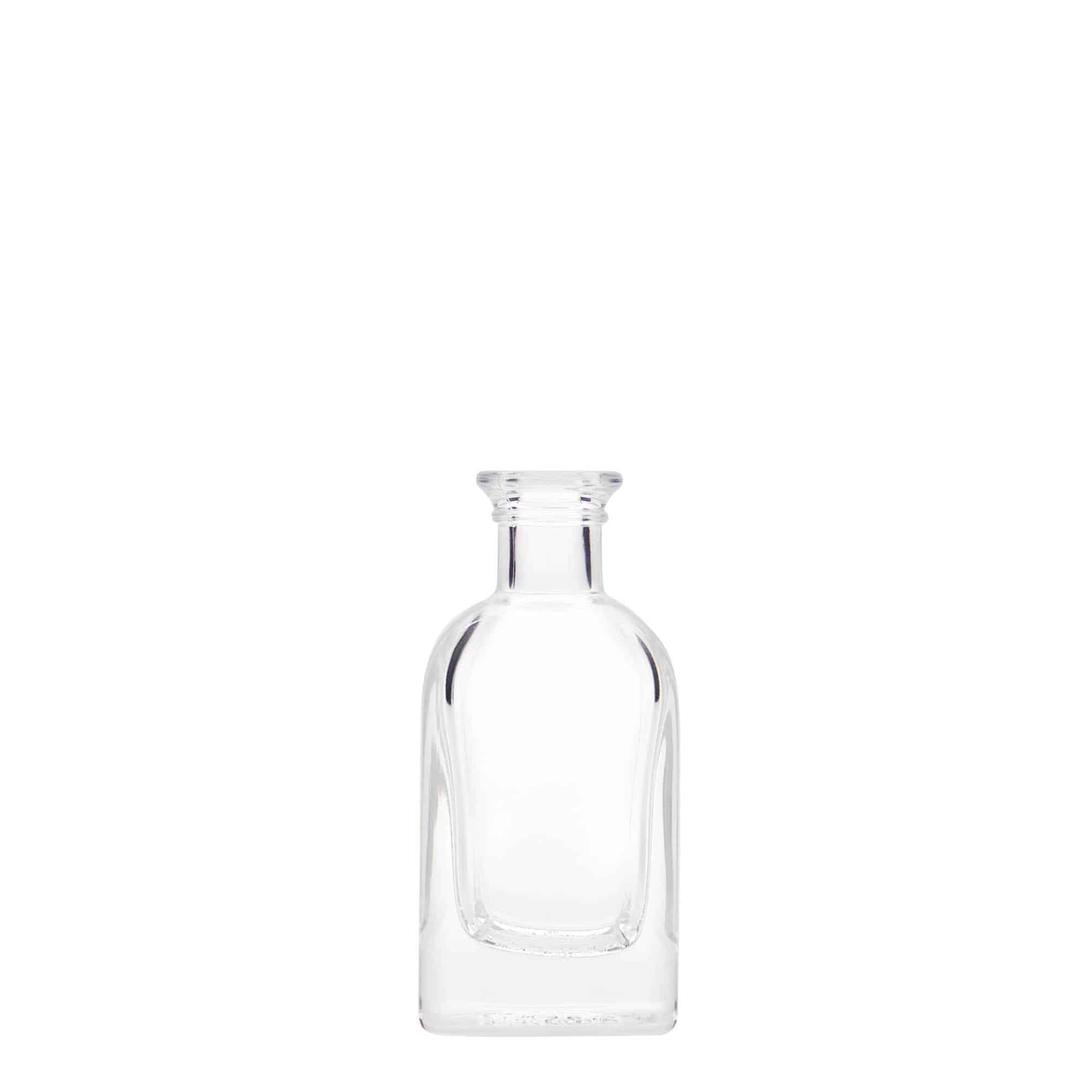 Skleněná lahev 40 ml lékárenská Carré, hranatá, uzávěr: korek