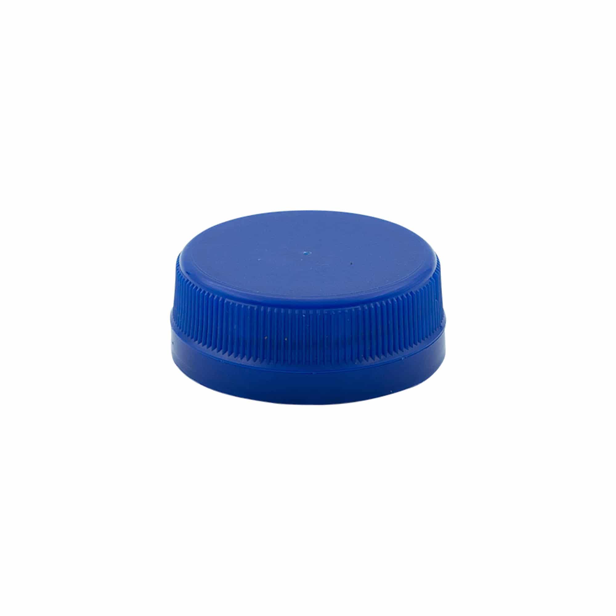 Šroubovací uzávěr s dvoucestným závitem, plast PE, modrý, pro ústí: PET 38 mm