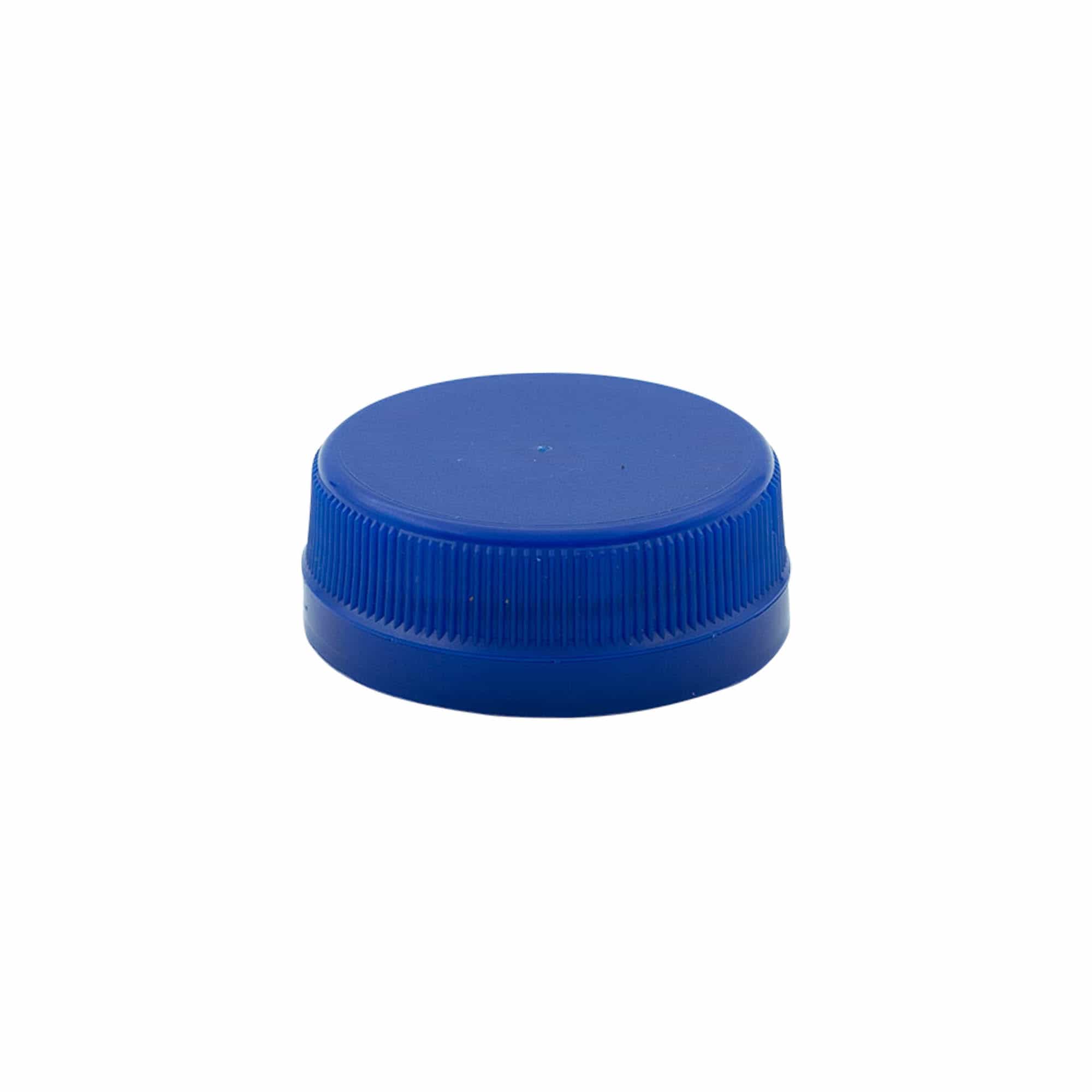 Šroubovací uzávěr s dvojitým závitem, PE plast, modrý, pro hrdlo: PET 38 mm
