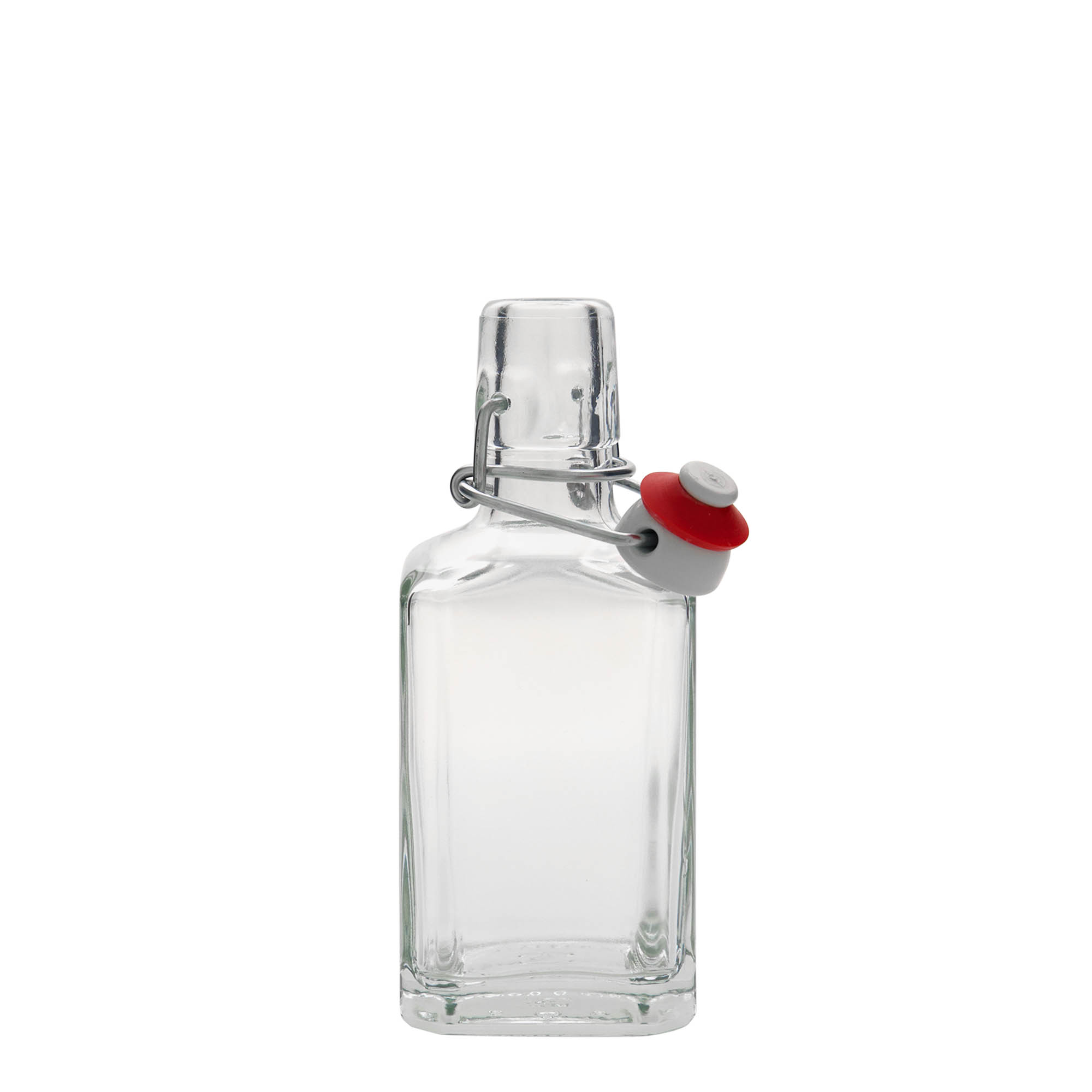 250 ml skleněná láhev 'Rialto', čtvercová, hrdlo: závěsný uzávěr 250 ml skleněná láhev 'Rialto', čtvercová, hrdlo: závěsný uzávěr