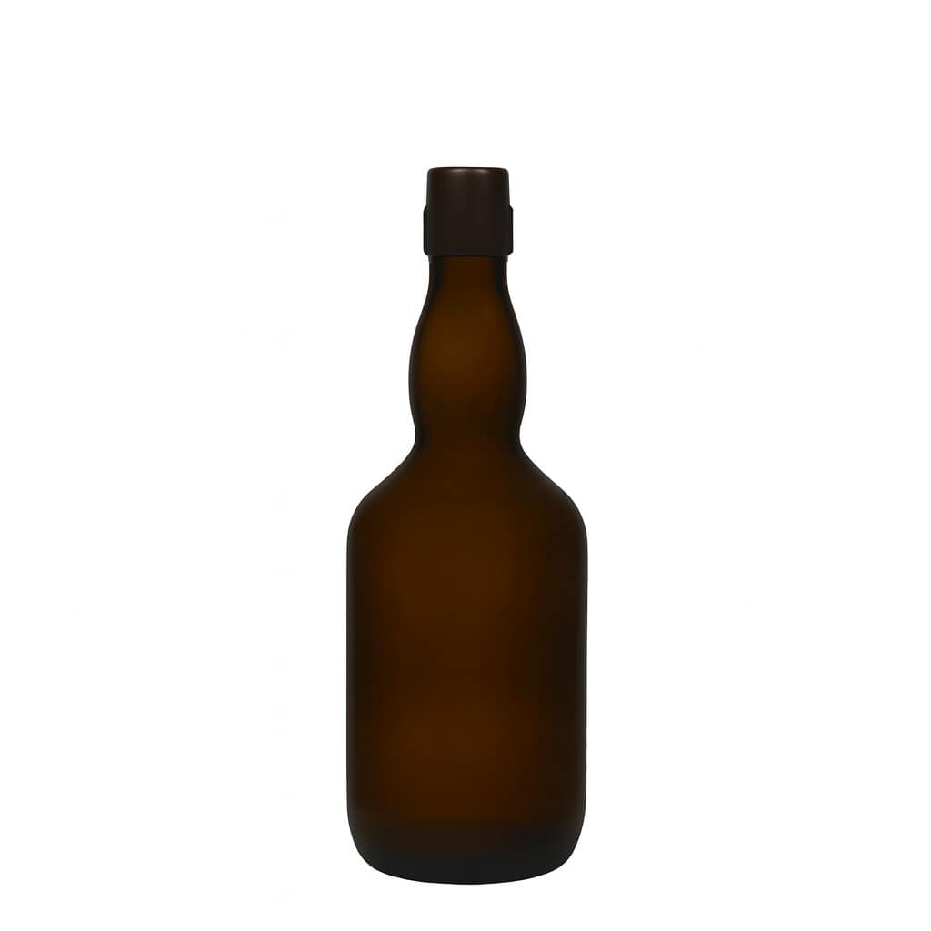 500 ml pivní láhev s krkem, sklo, antikně zelená, hrdlo: uzávěr s pákou