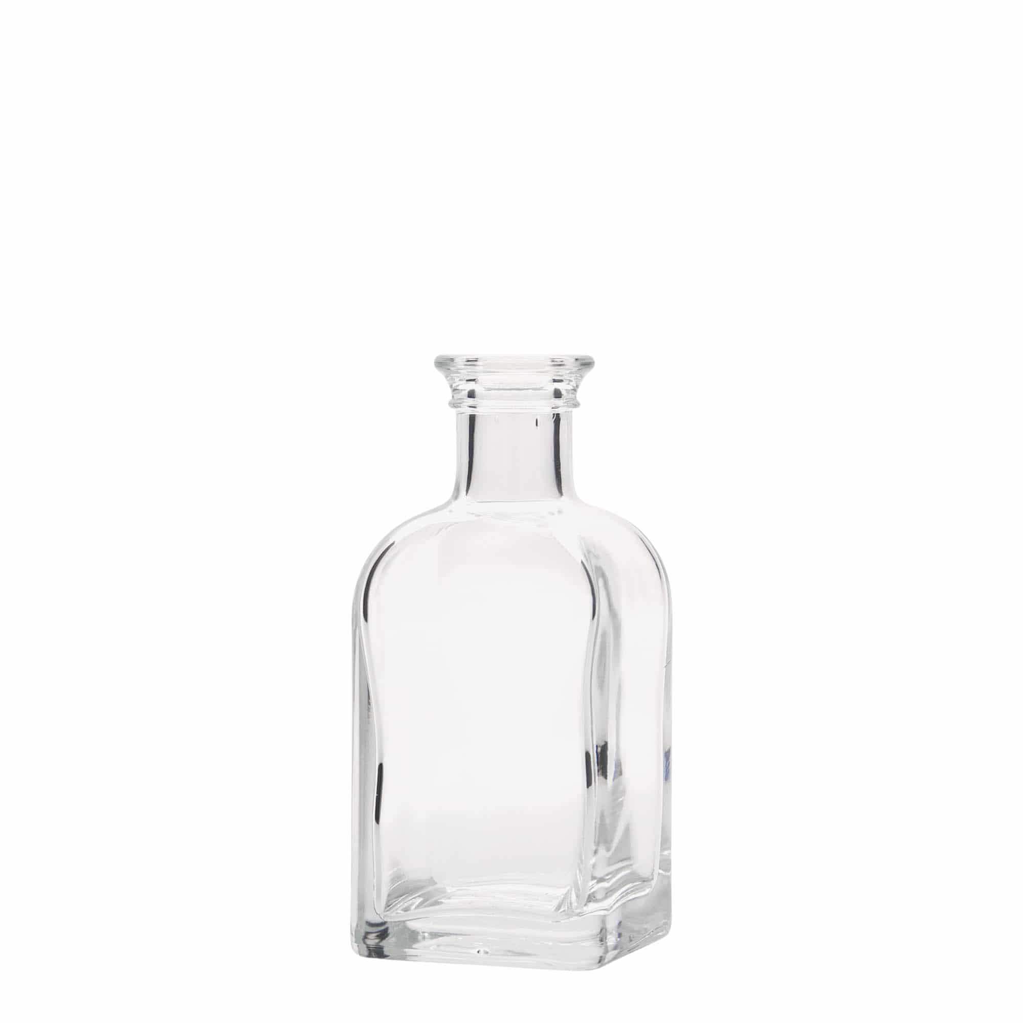 100 ml skleněná lahvička Apotheker Carré, čtvercová, hrdlo: korek