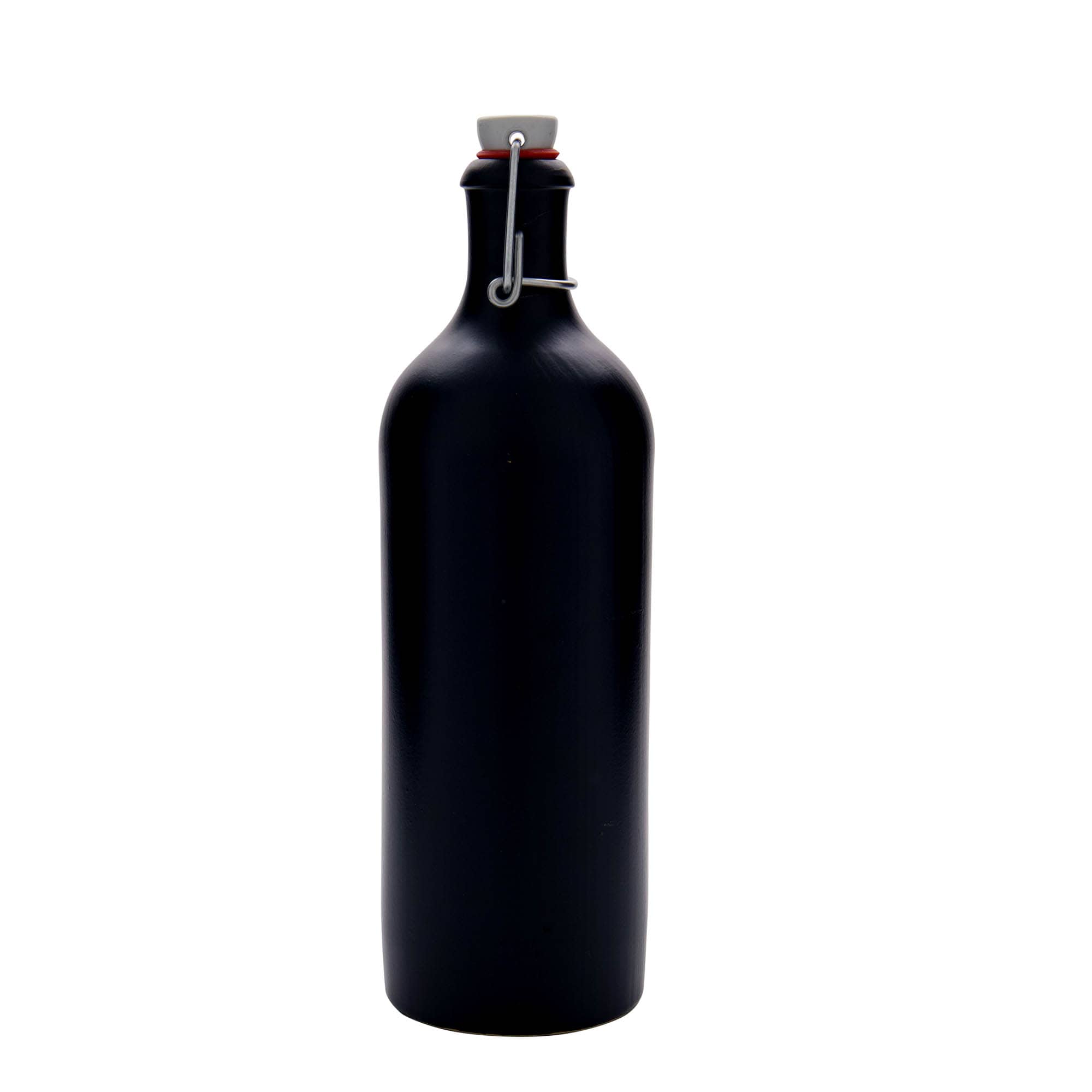 Hliněný džbán 750 ml, keramika, černý, uzávěr: třmenový uzávěr