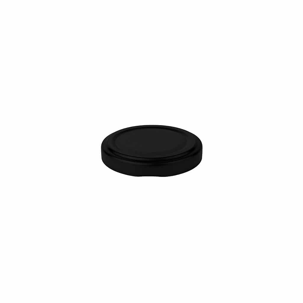 Twist-Off-krytka, bílý plech, černá, pro hrdlo: TO 48 Twist-Off-krytka, bílý plech, černá, pro hrdlo: TO 48