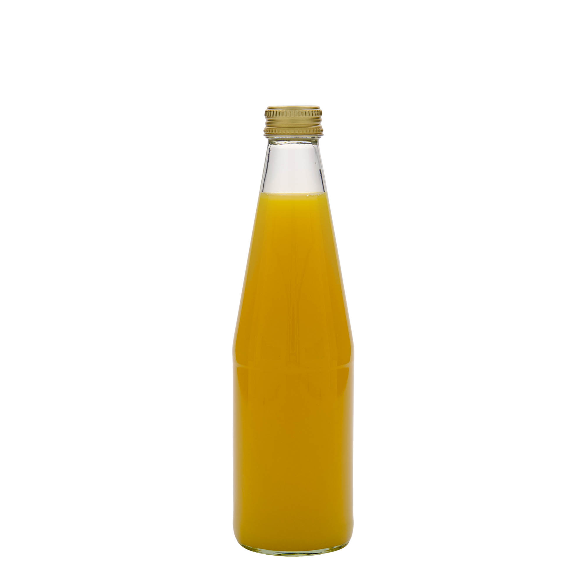 330 ml univerzální láhev ve tvaru mrkve, sklo, hrdlo: PP 28