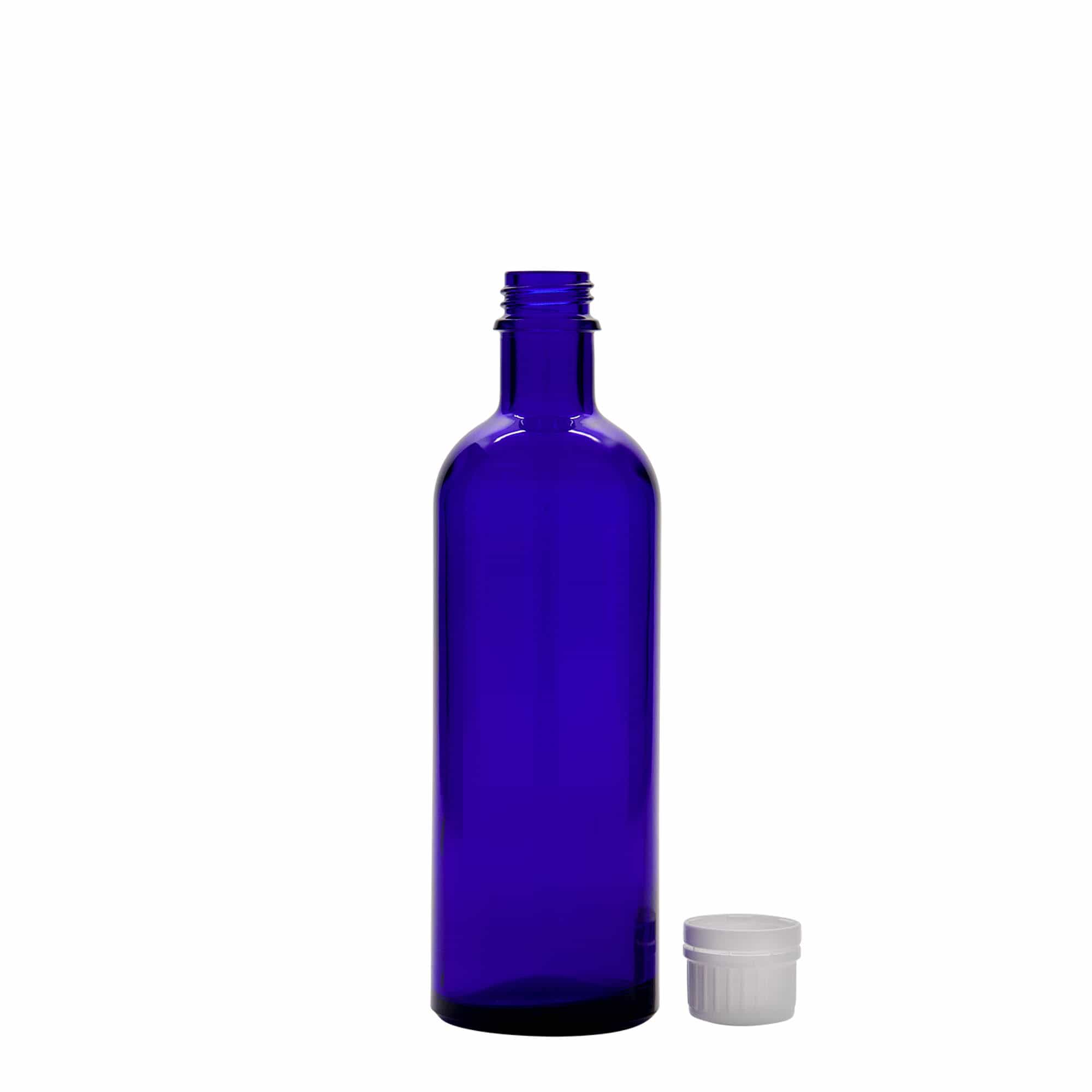 200 ml lékovka, sklo, královská modř, hrdlo: DIN 22