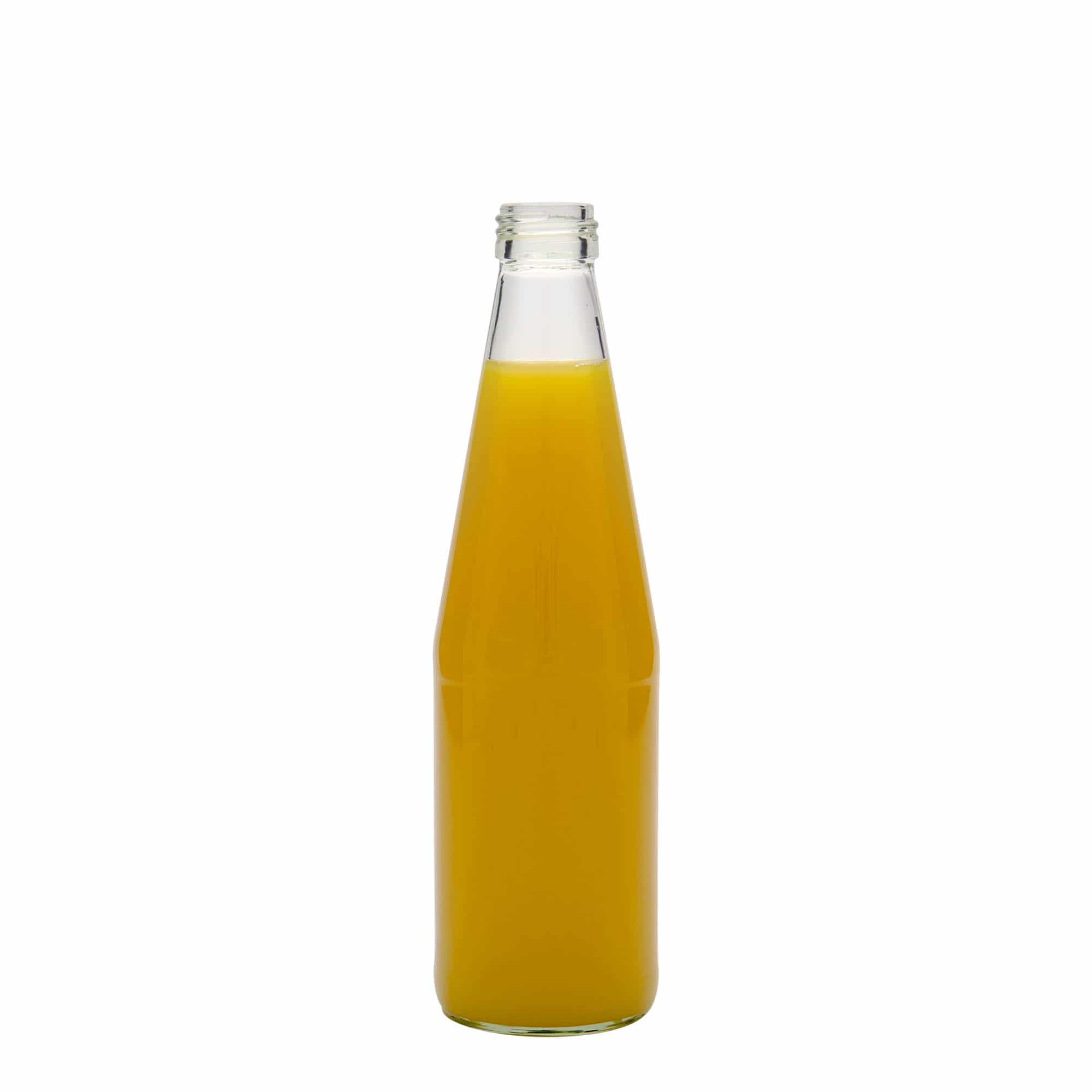 330 ml univerzální láhev ve tvaru mrkve, sklo, hrdlo: PP 28