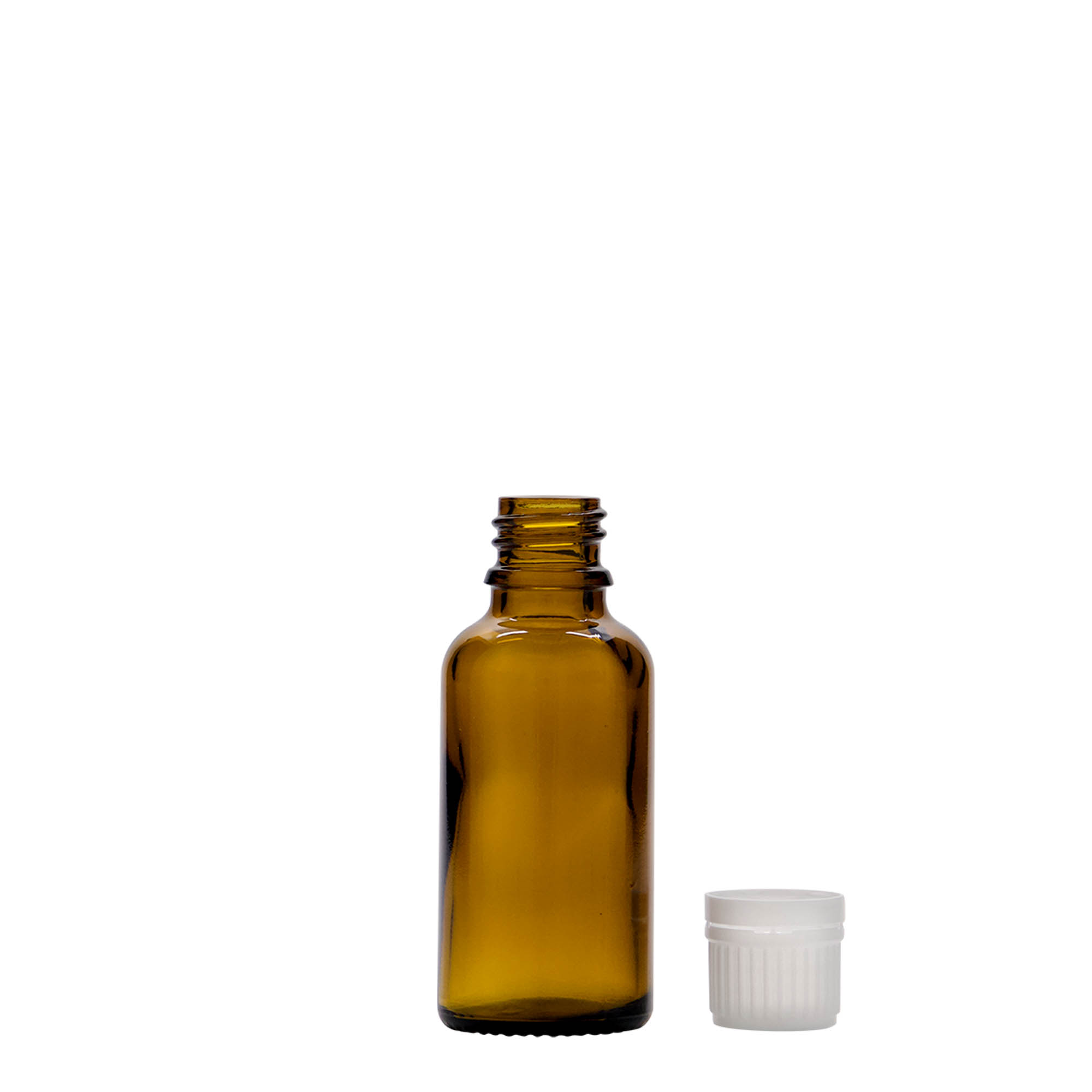 30 ml lékovka, sklo, hnědá, hrdlo: DIN 18