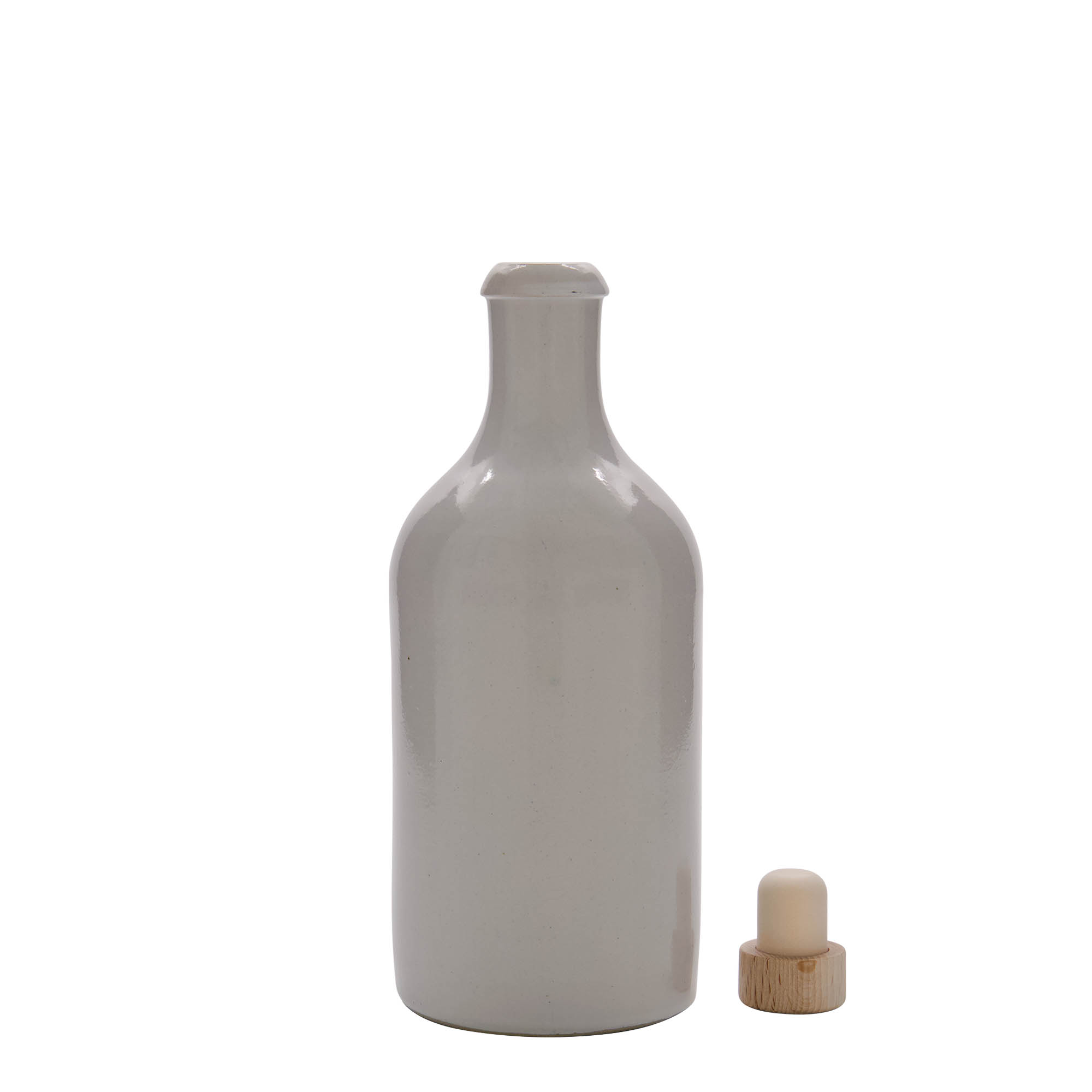 500 ml keramický džbán, kamenina, bílý, hrdlo: korek 500 ml keramický džbán, kamenina, bílý, hrdlo: korek