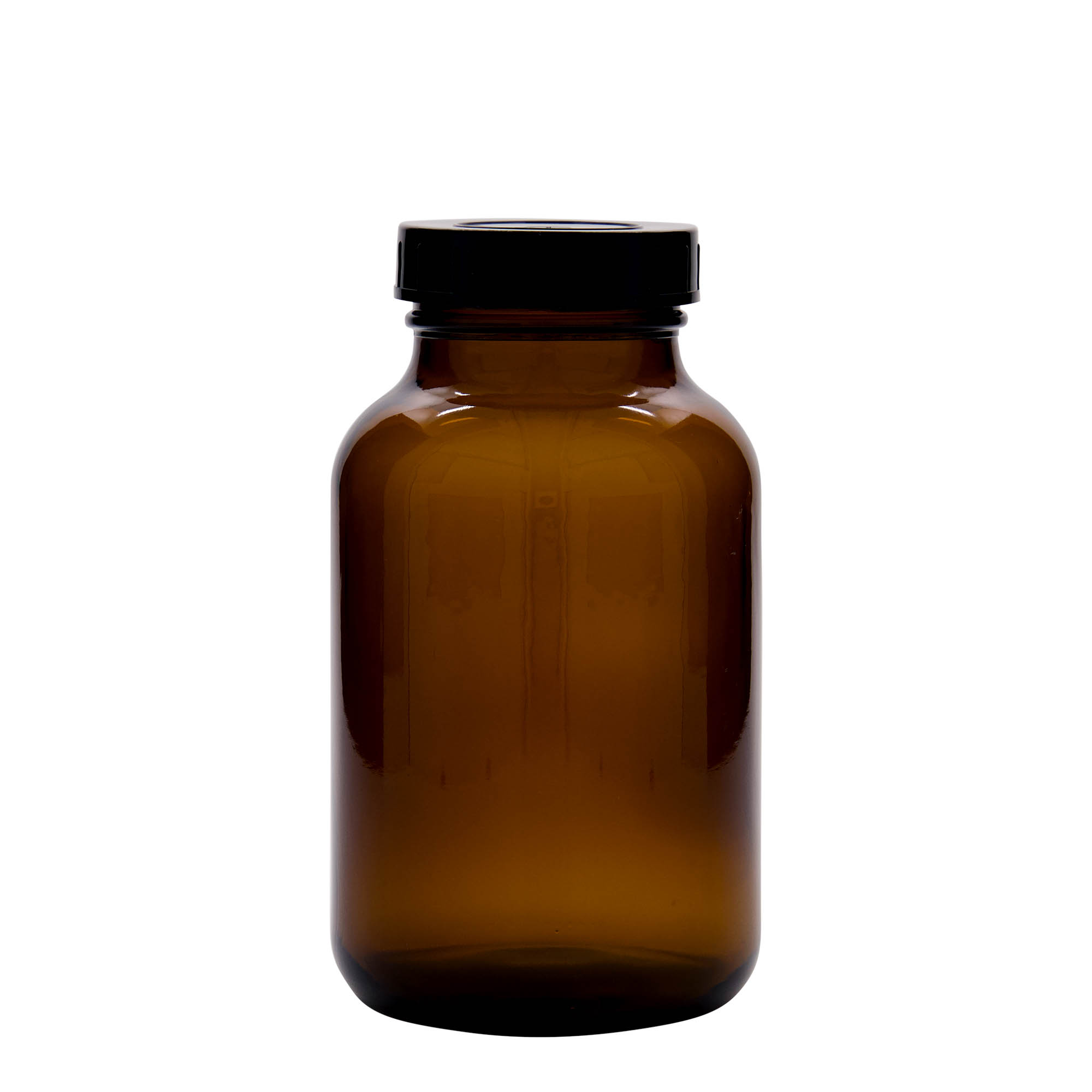 1.000 ml širokohrdlá sklenice, hnědá, hrdlo: DIN 68