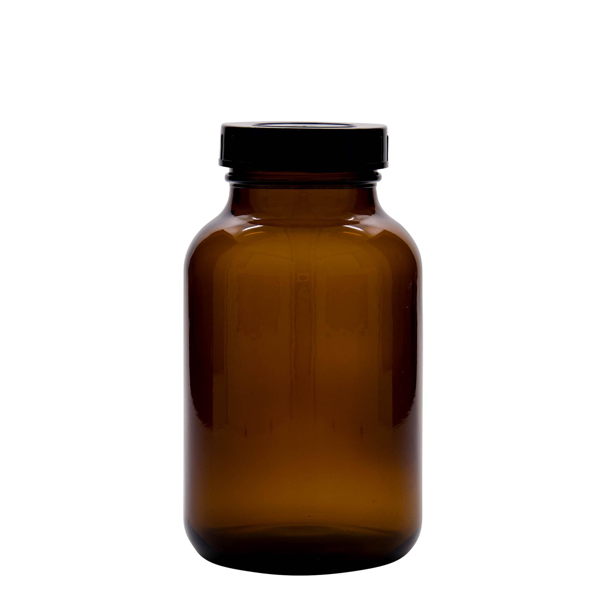 1.000 ml širokohrdlá sklenice, hnědá, hrdlo: DIN 68