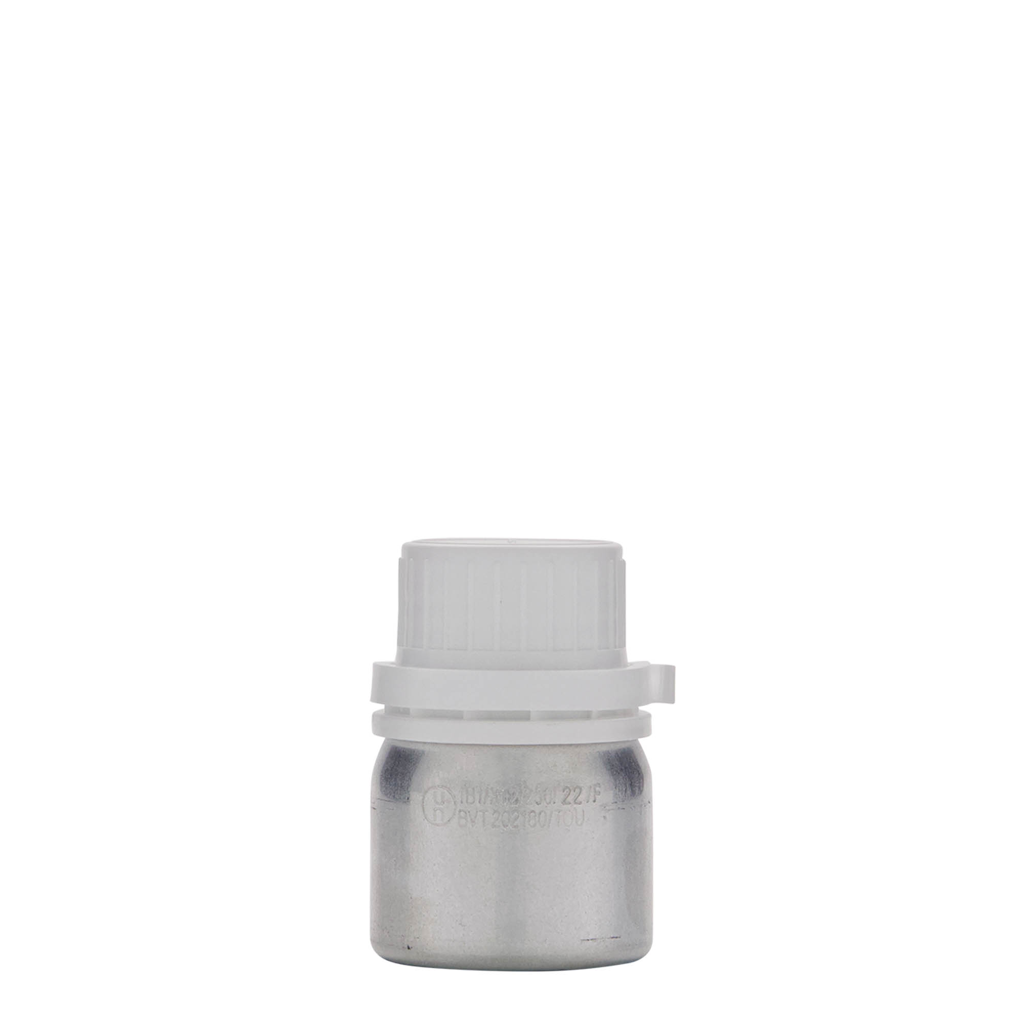 50 ml hliníková láhev, kov, stříbrná, hrdlo: DIN 32