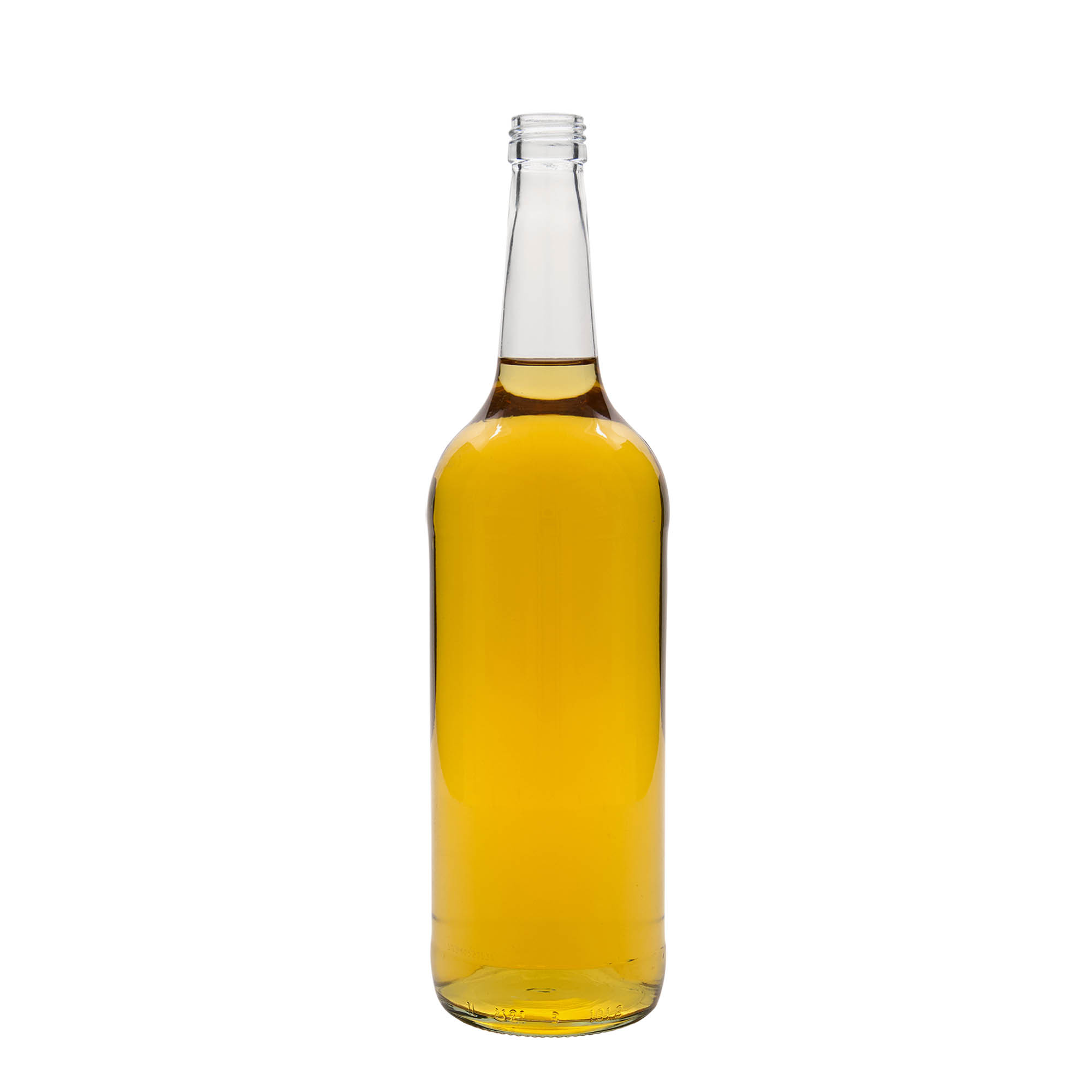 1.000 ml skleněná láhev s přímým hrdlem, hrdlo: PP 28