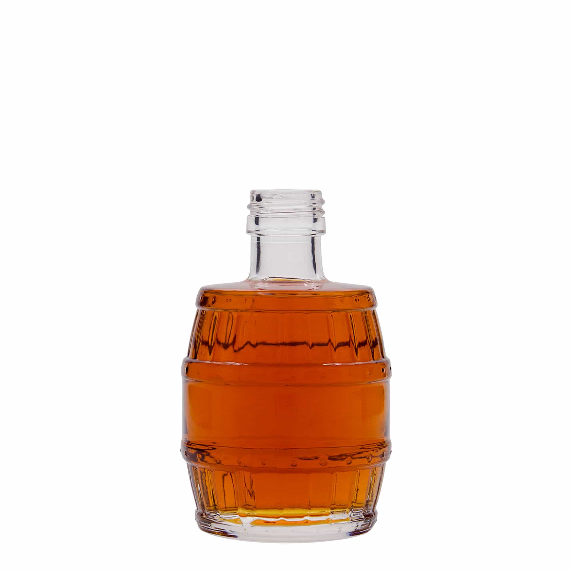 200 ml skleněná láhev „sud“, hrdlo: PP 28