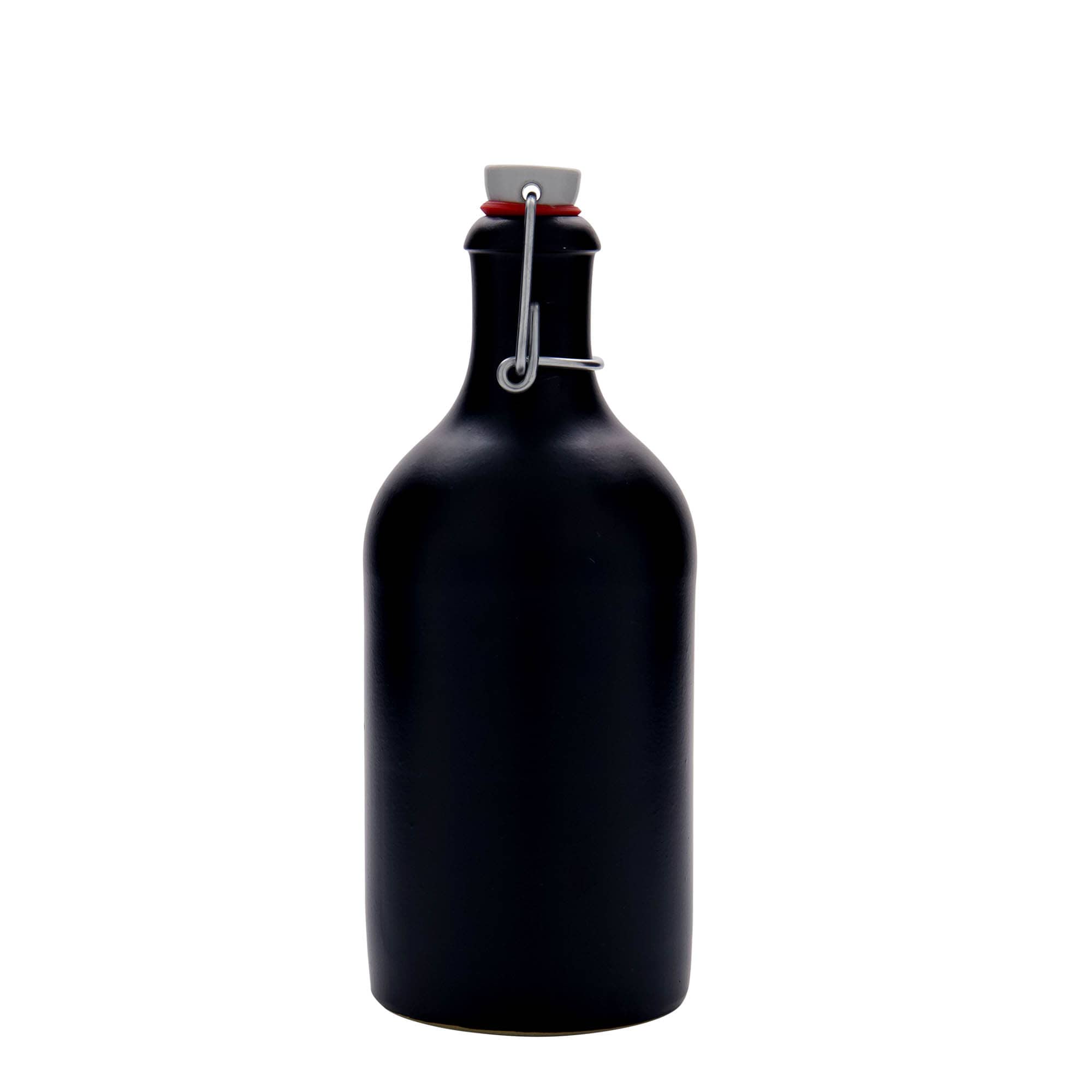 500 ml keramický džbán, kamenina, černý, hrdlo: s uzávěrem na pantu