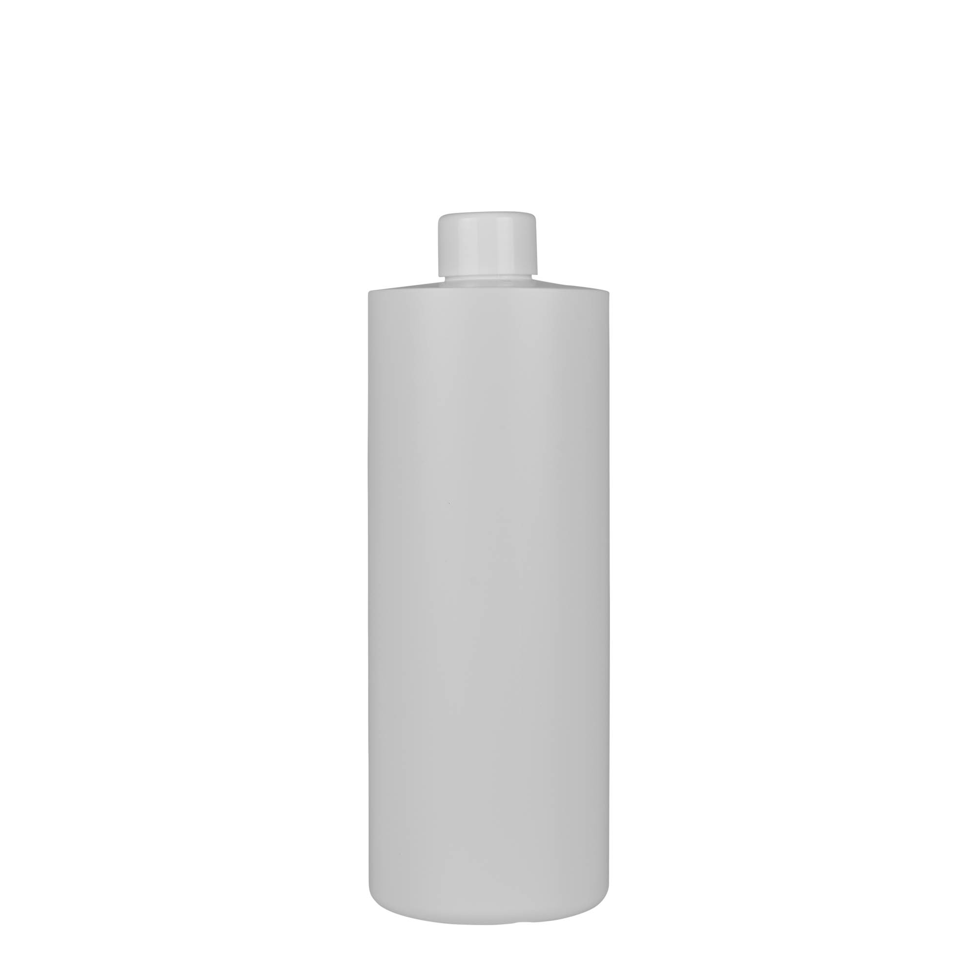 500 ml plastová láhev 'Pipe', zelený HDPE, bílá, hrdlo: 24/410