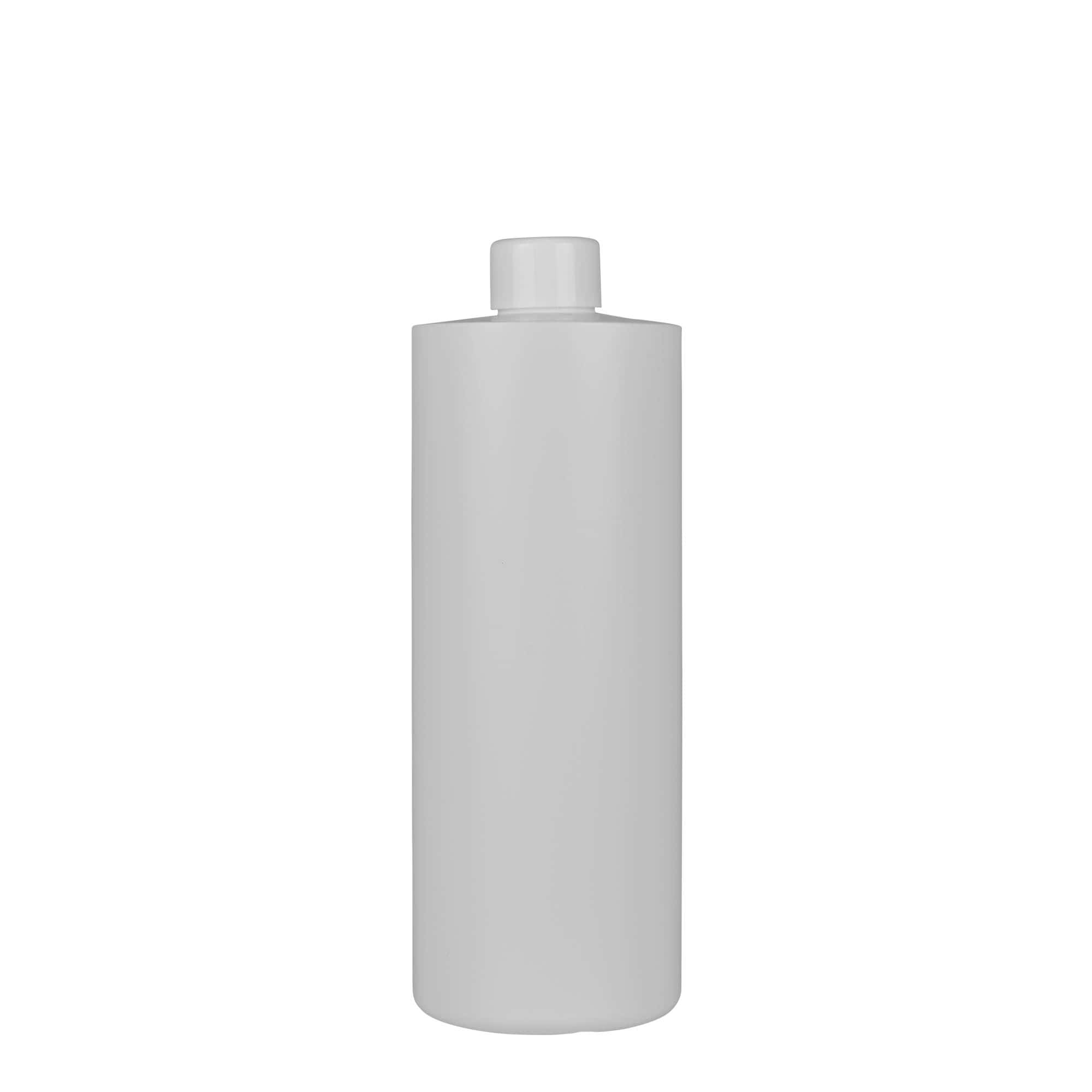 500 ml plastová láhev 'Pipe', zelený HDPE, bílá, hrdlo: 24/410