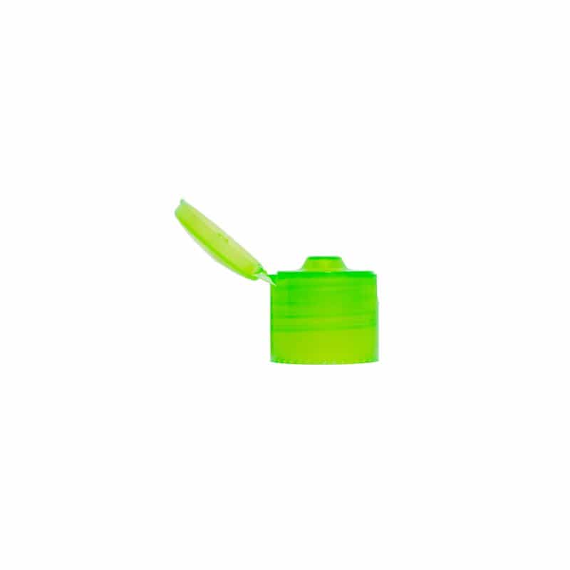 Šroubovací uzávěr s výklopnou krytkou, plast PP, zelený, pro ústí: GPI 24/410