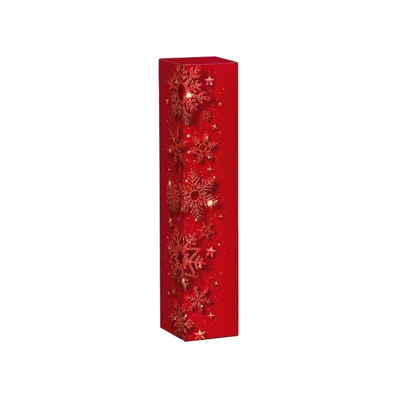 Dárková krabice 'Jiskřící ledové krystaly', čtvercová, papír, červená