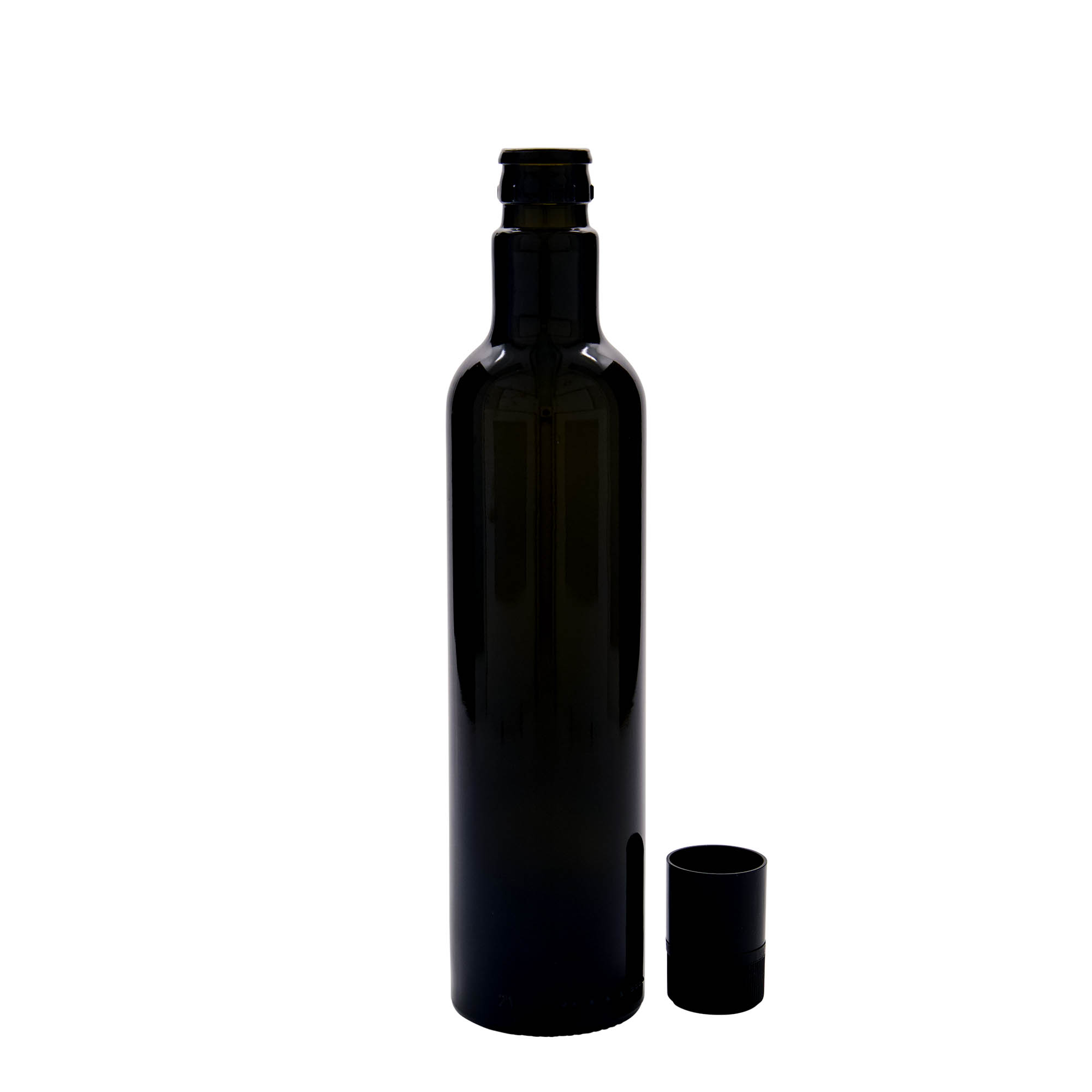500 ml láhev na ocet/olej „Willy New“, sklo, antik zelená, hrdlo: DOP