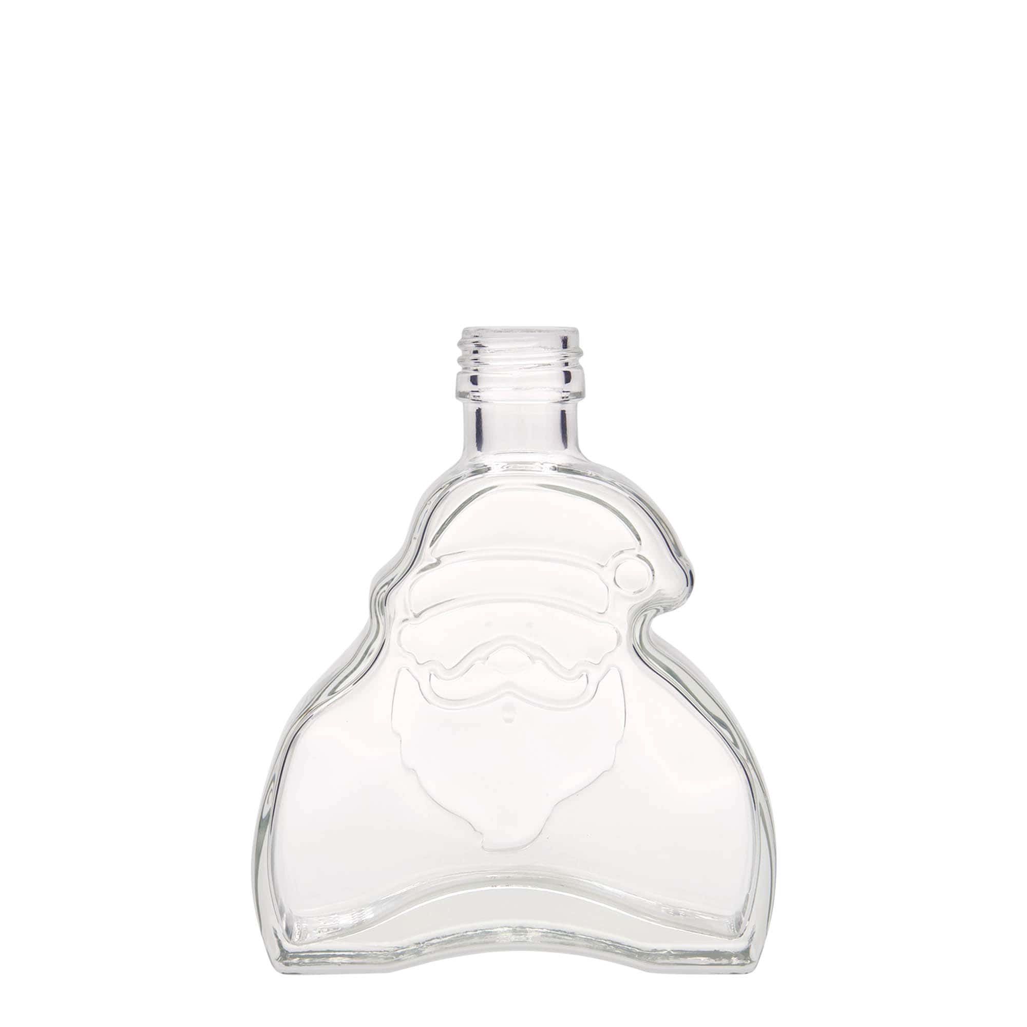 200 ml skleněná láhev „Santa Claus“, hrdlo: PP 28