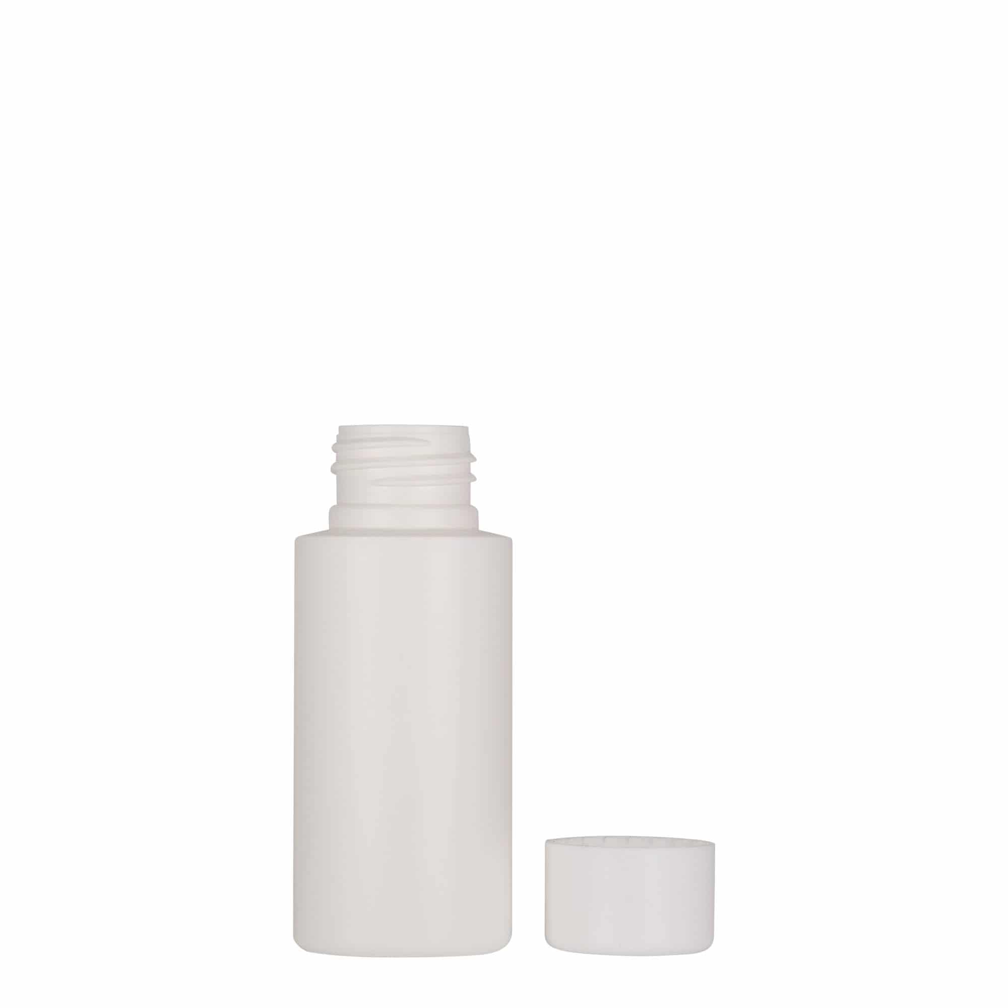 Plastová lahev 50 ml 'Pípa', HDPE, bílá, ústí: GPI 24/410