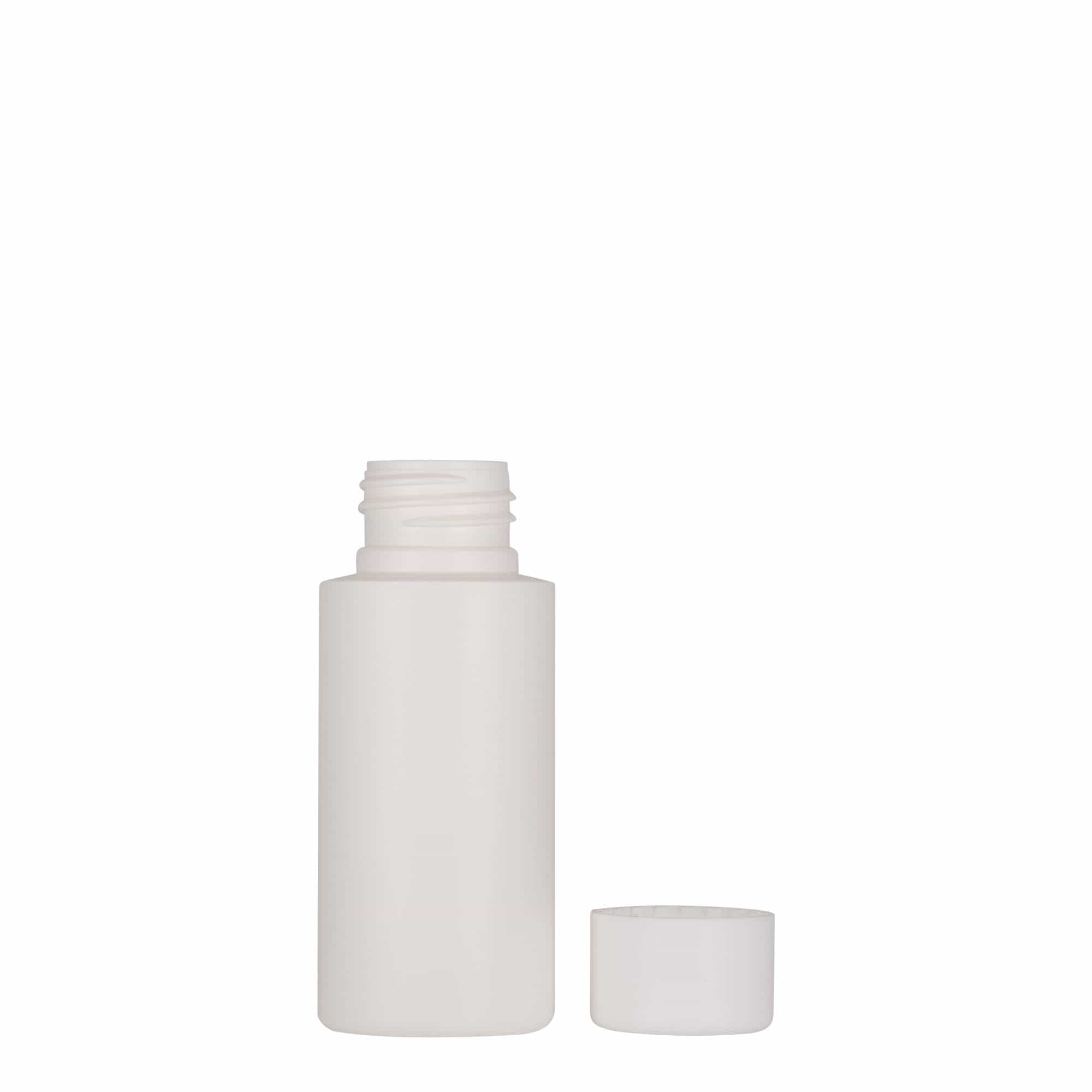 50 ml plastová lahvička 'Pipe', HDPE, bílá, hrdlo: 24/410