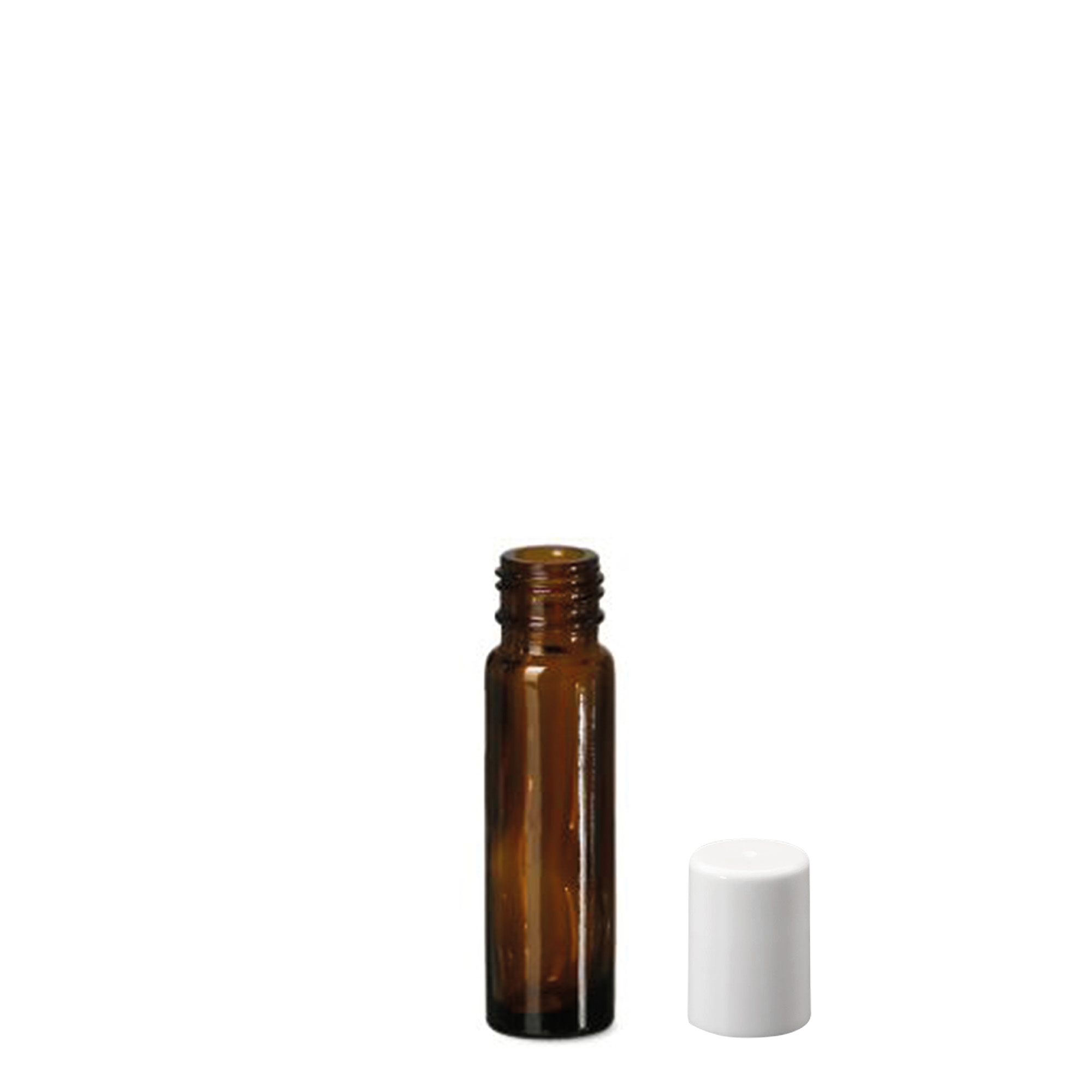 10 ml roll-on lahvička, sklo, hnědá, hrdlo: šroubovací uzávěr