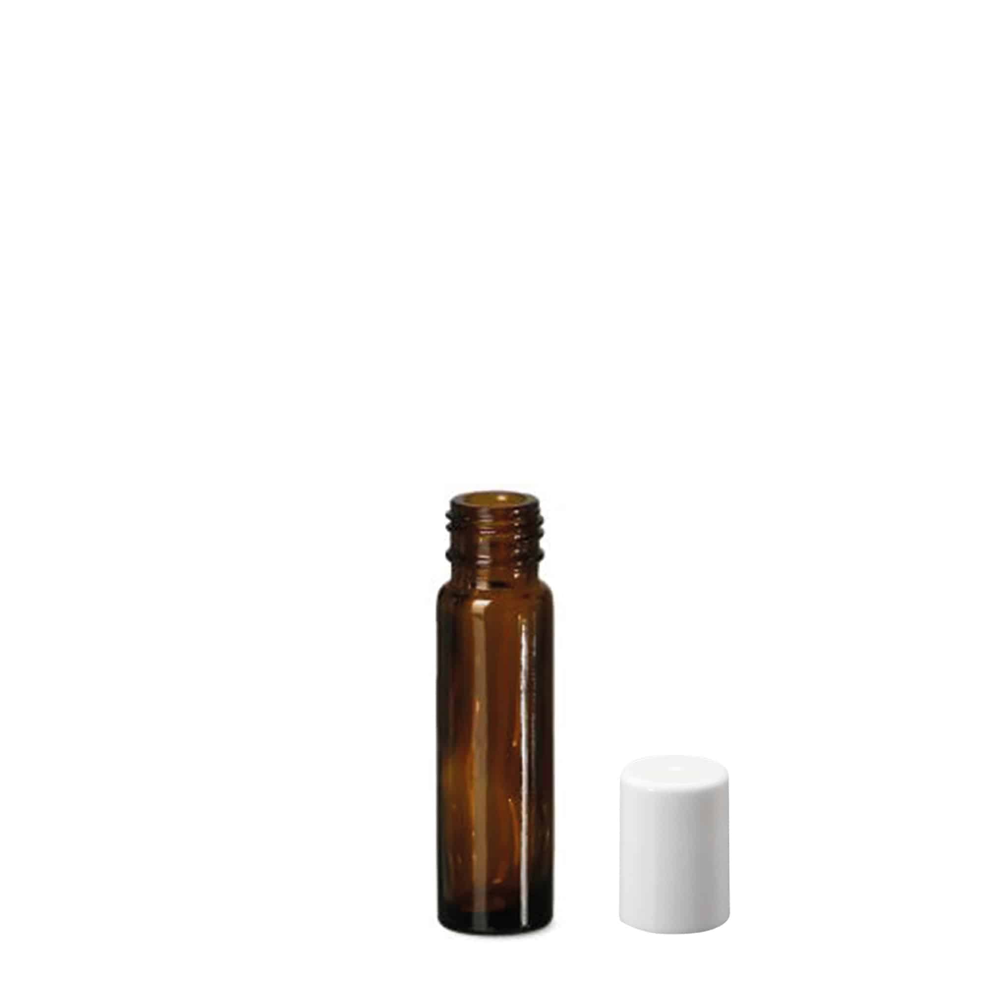 10 ml roll-on lahvička, sklo, hnědá, hrdlo: šroubovací uzávěr