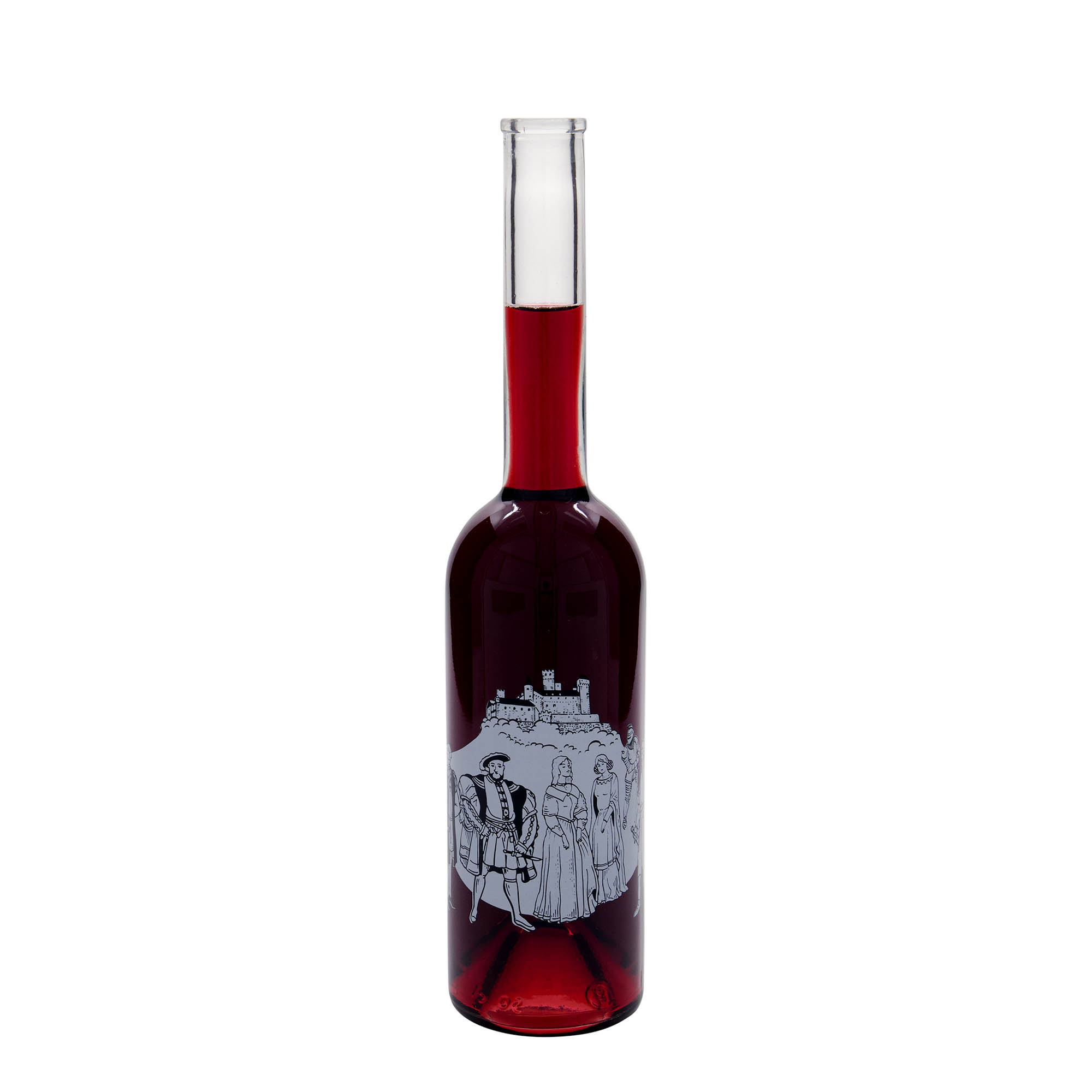 500 ml skleněná láhev 'Opera', motiv: Středověk, hrdlo: korek