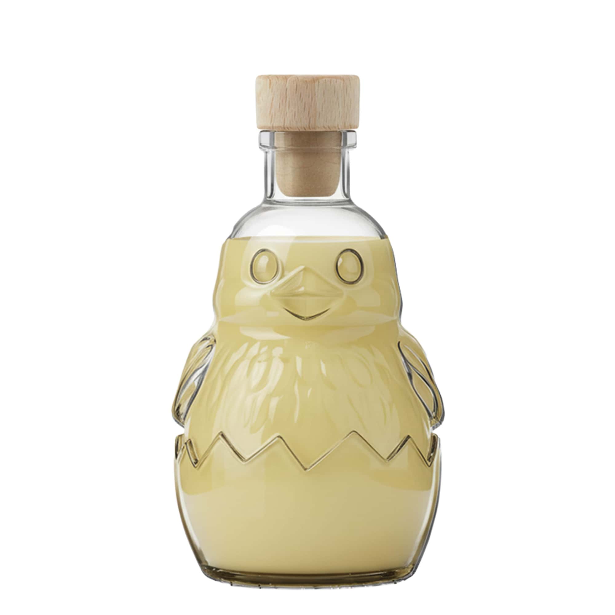 200 ml skleněná láhev 'Kuřátko', hrdlo: korek