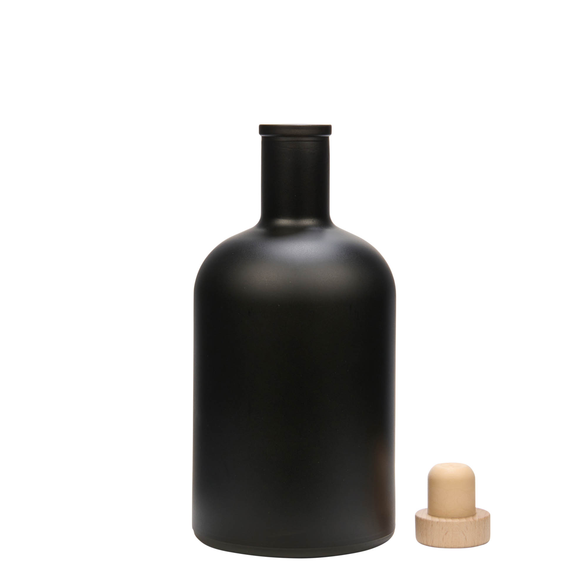 700 ml skleněná láhev 'Gerardino', černá, hrdlo: korek
