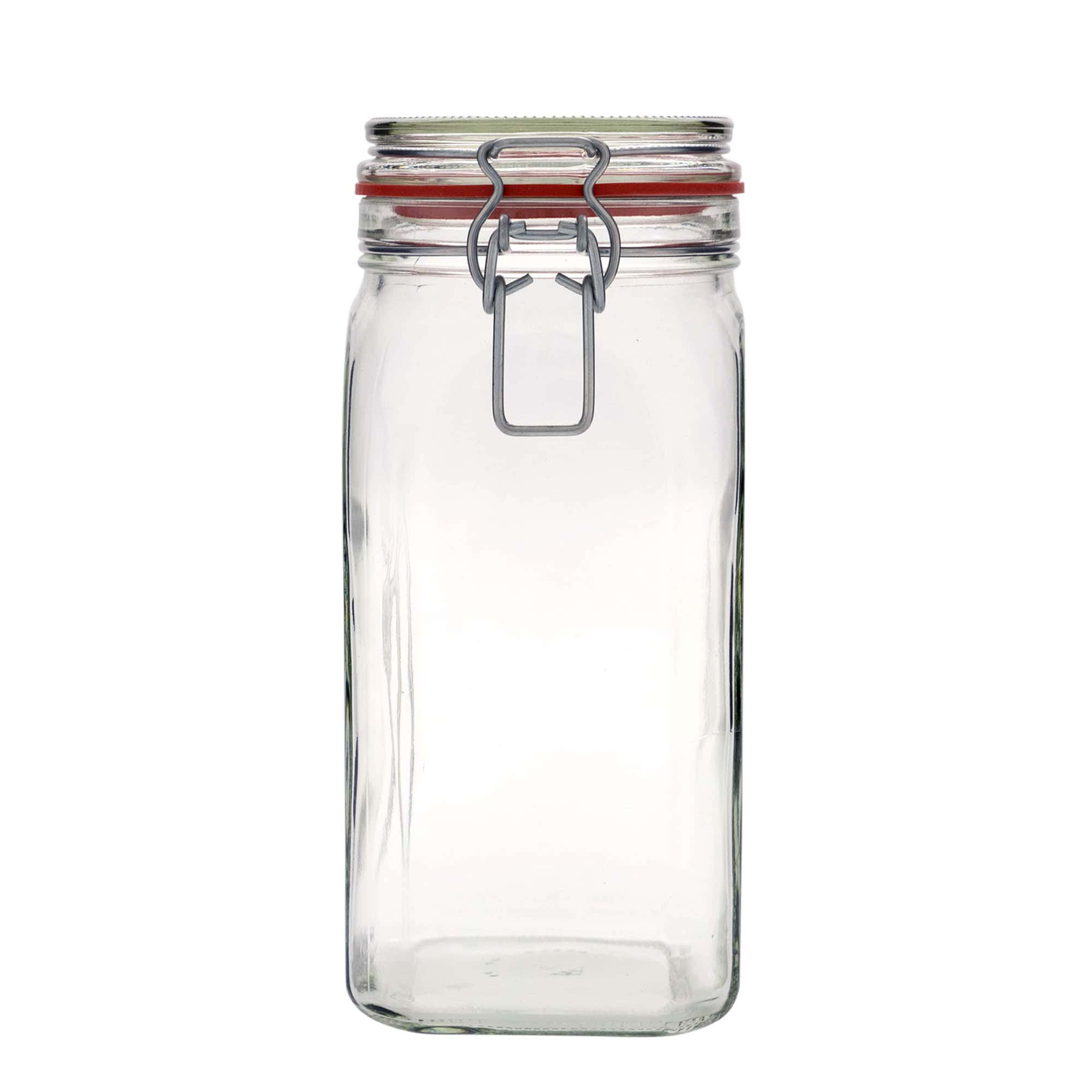 Sklenice s drátěným uzávěrem 1540 ml, čtvercová, uzávěr: drátěný uzávěr Sklenice s drátěným uzávěrem 1540 ml, čtvercová, uzávěr: drátěný uzávěr