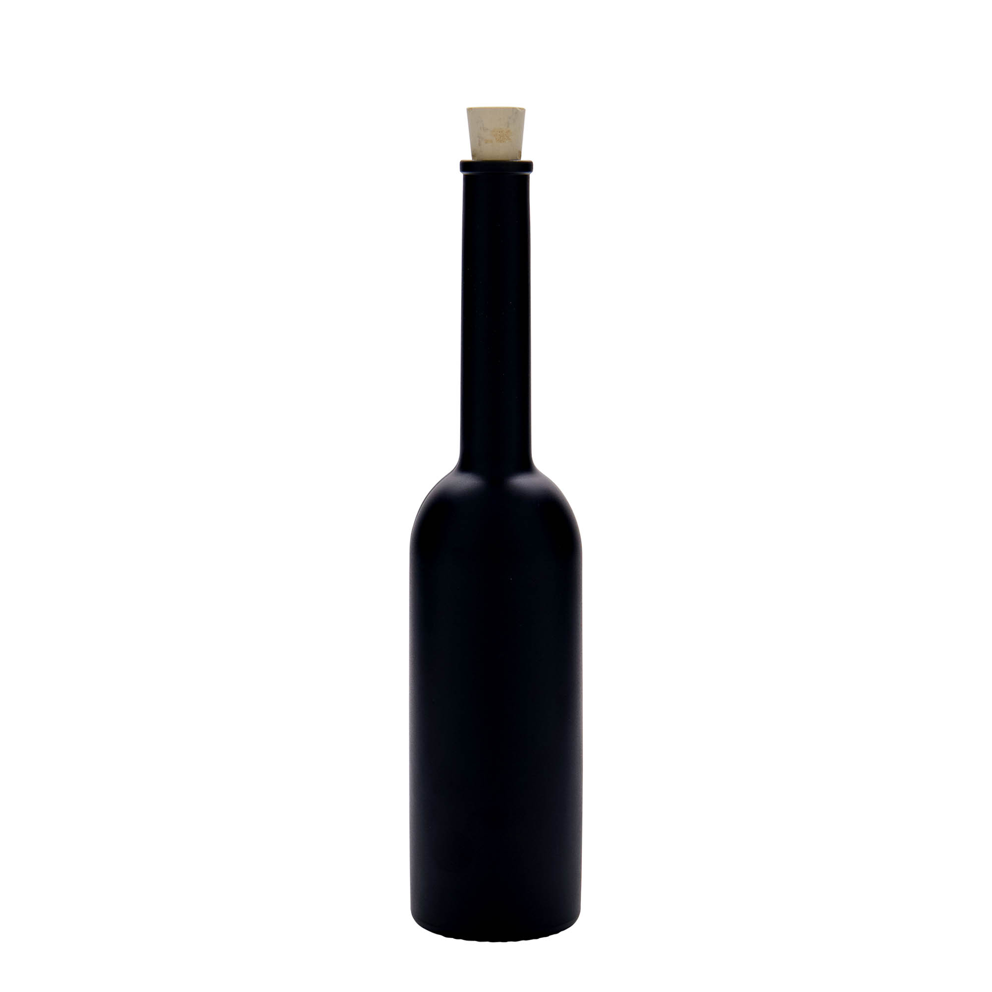 200 ml skleněná láhev 'Opera', černá, hrdlo: korek