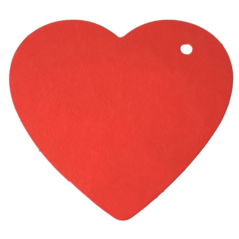 Závěsný štítek srdce, červený