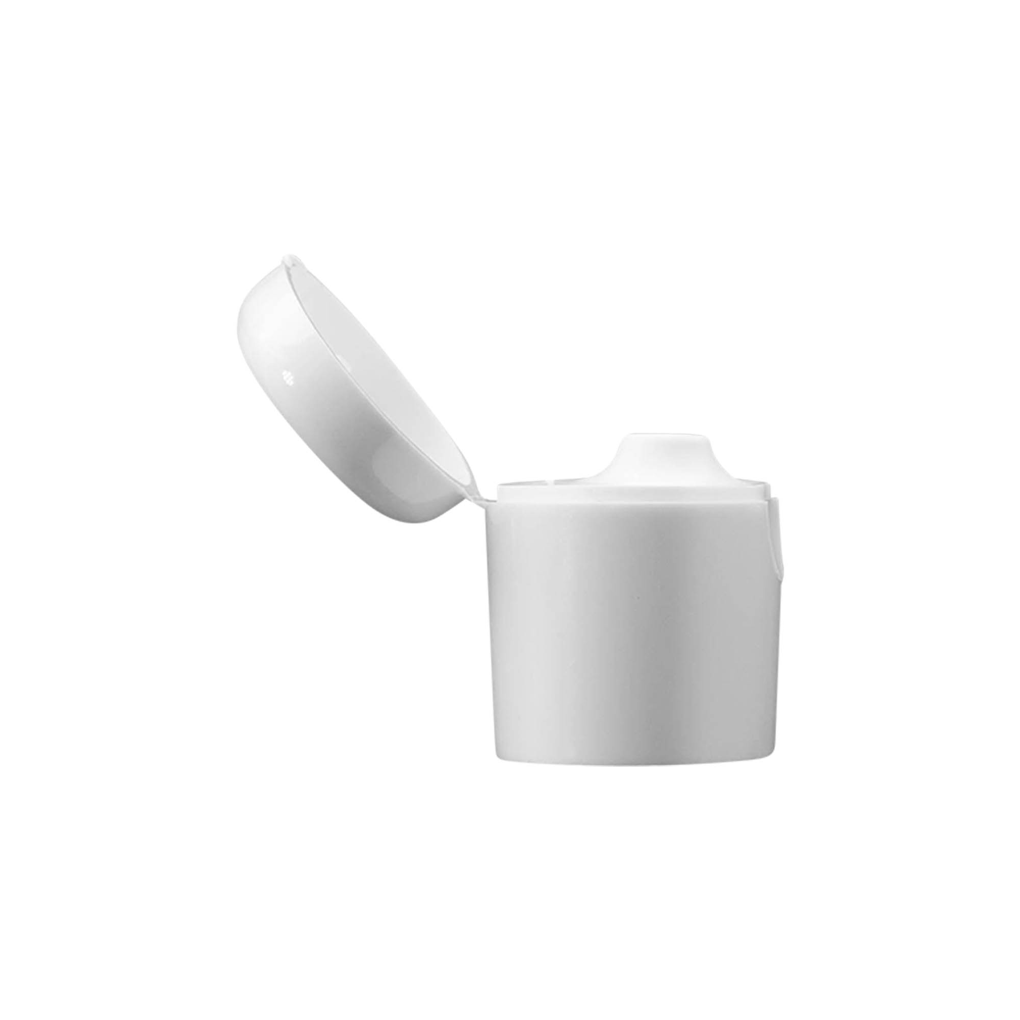 Šroubovací víčko s kloubovým pantem pro 'Indy', plast, bílá Šroubovací víčko s kloubovým pantem pro 'Indy', plast, bílá