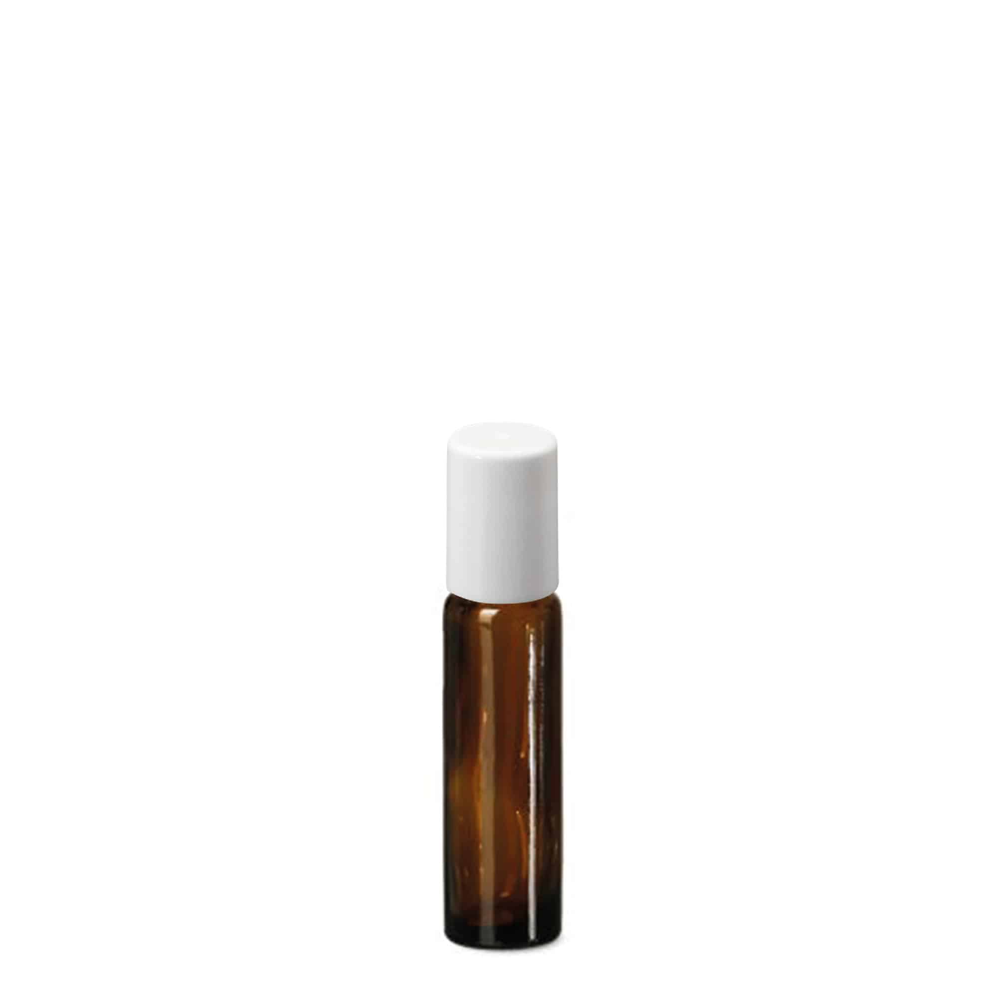 10 ml roll-on lahvička, sklo, hnědá, hrdlo: šroubovací uzávěr