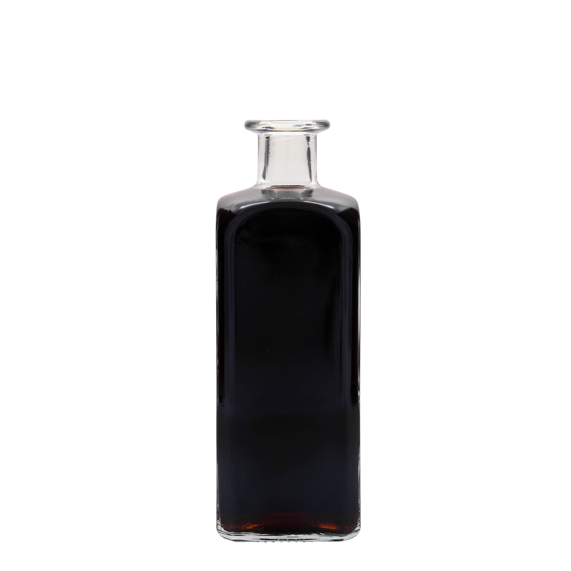 500 ml skleněná láhev Apotheker Carré, čtvercová, hrdlo: korek
