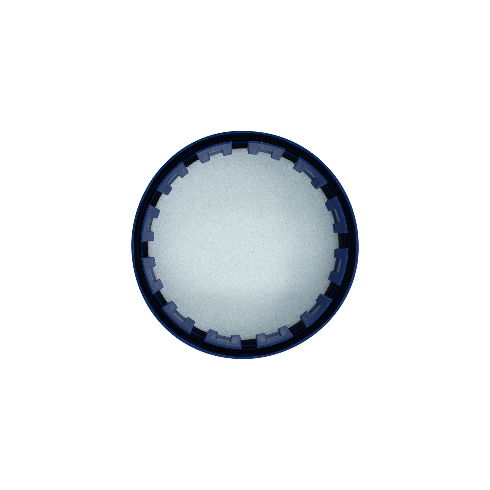 Nasazovací víko pro keramický hrnec s úzkým hrdlem, plast HDPE, modré
